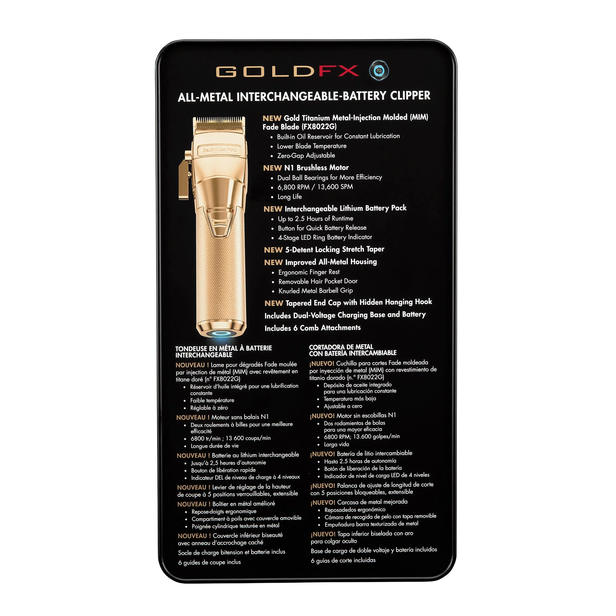 BaBylissPRO FXONE Clipper - GoldFX - Image 4