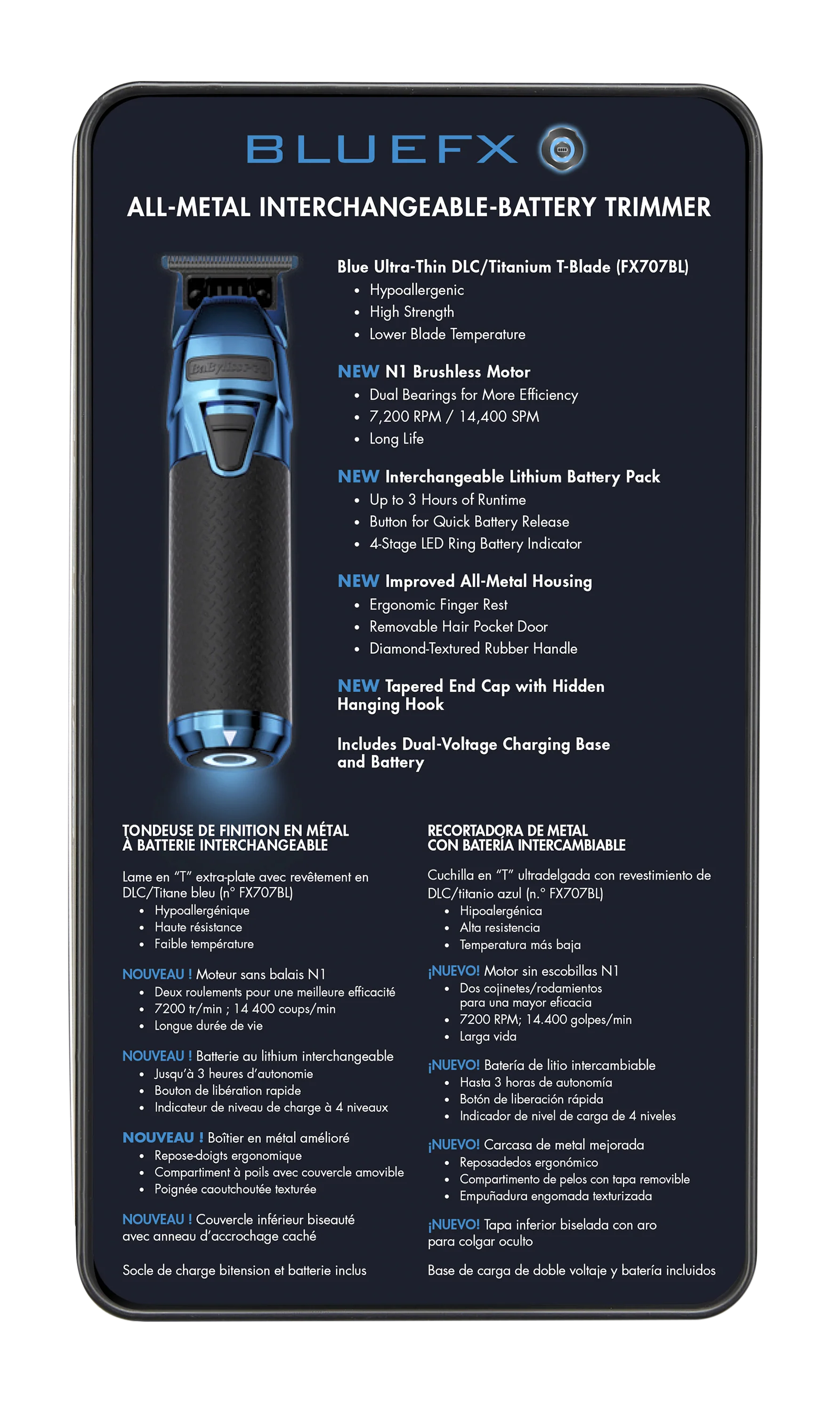 BaBylissPRO FXONE Trimmer - BlueFX - Image 2