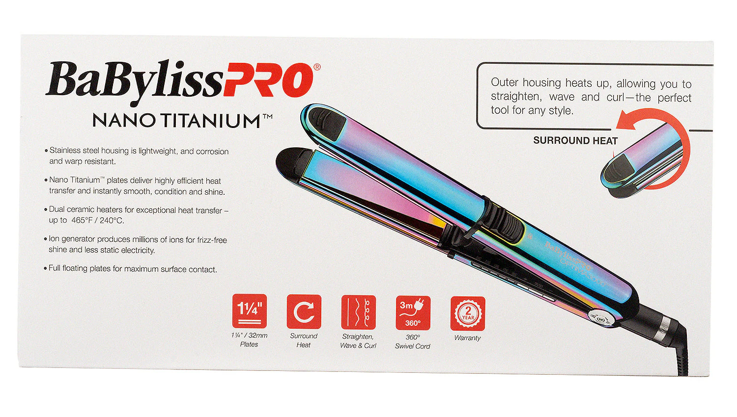 BaBylissPRO Nano Titanium Optima 3000 Straightener - Chameleon 32mm - Image 4