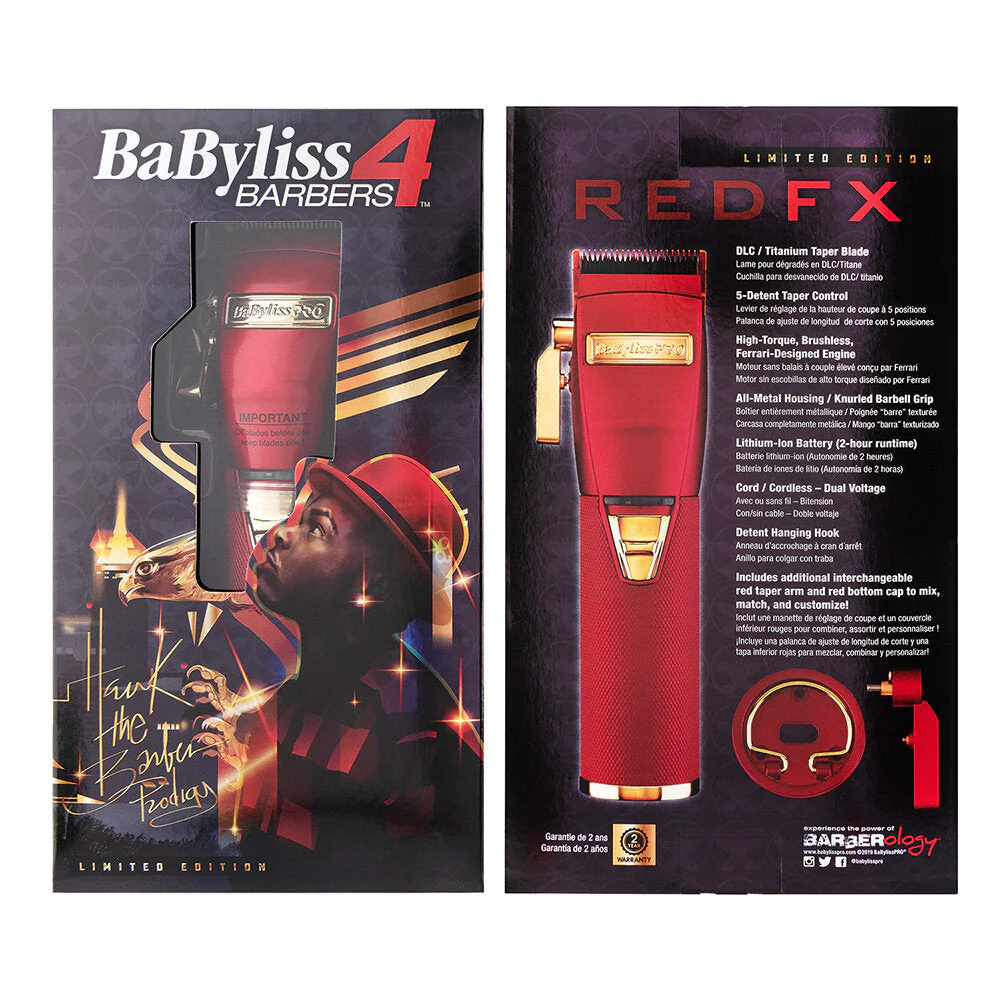 BaBylissPRO Red FX Lithium Clipper - Red Cord/Cordless - Image 4