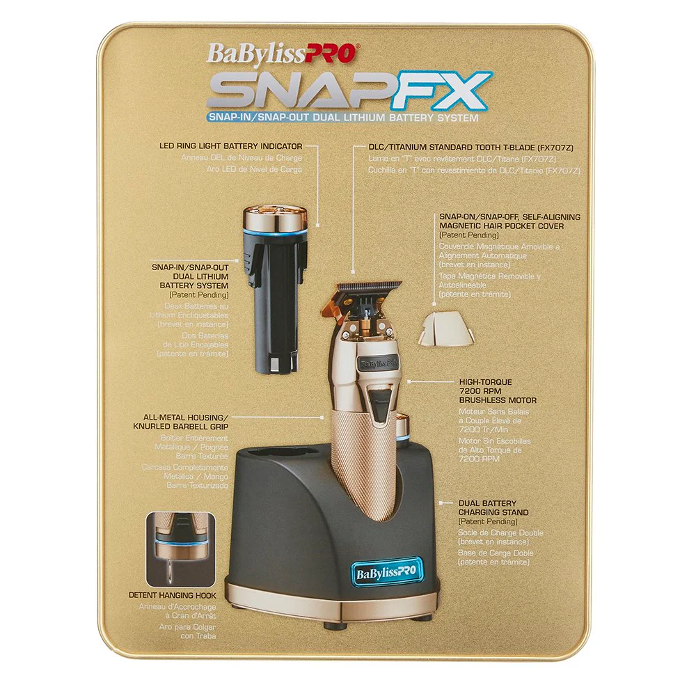 BaBylissPRO SnapFX Gold Trimmer Cordless - Image 4