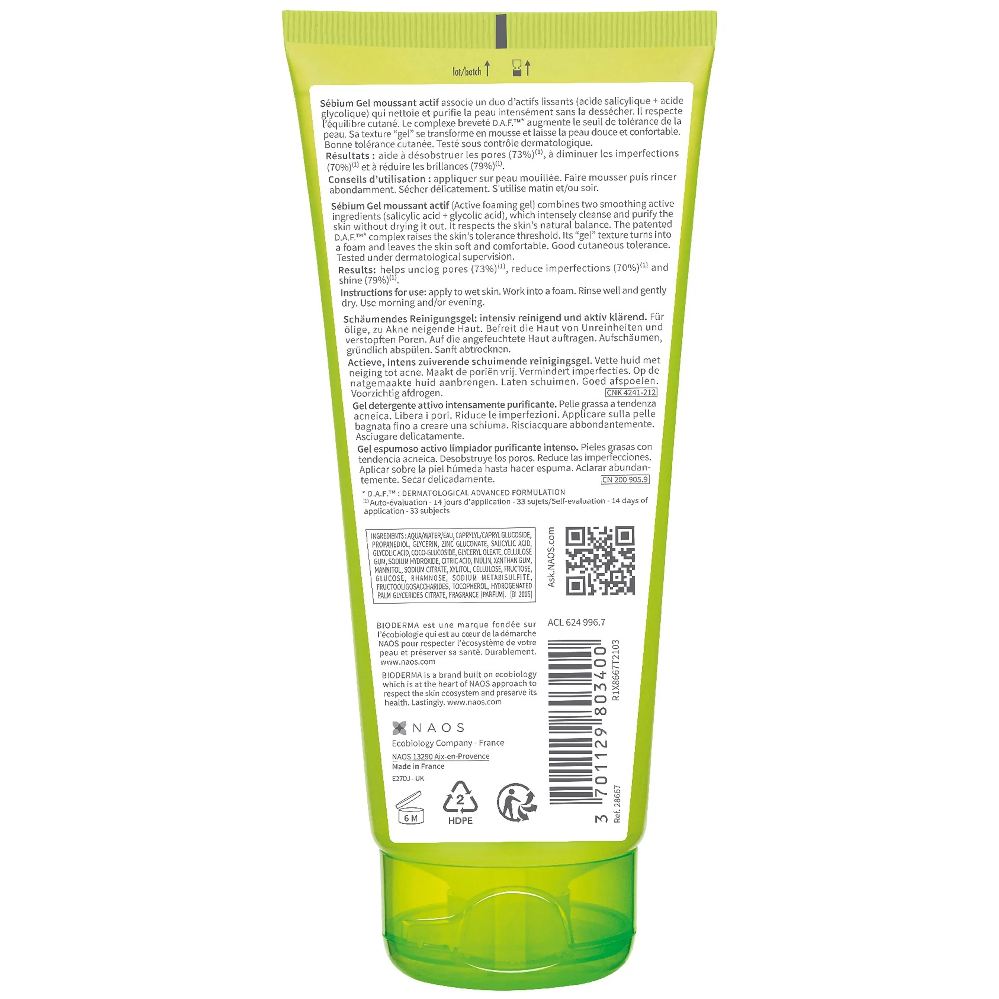 Bioderma Sebium Actif Intense Purifying Foaming Gel Cleanser 200ml - Image 3