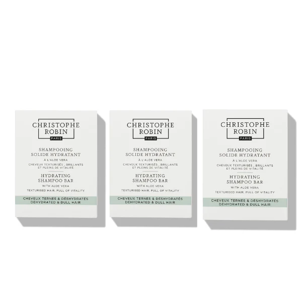 Christophe Robin Hydrating Shampoo Bar With Aloe Vera 100g x3