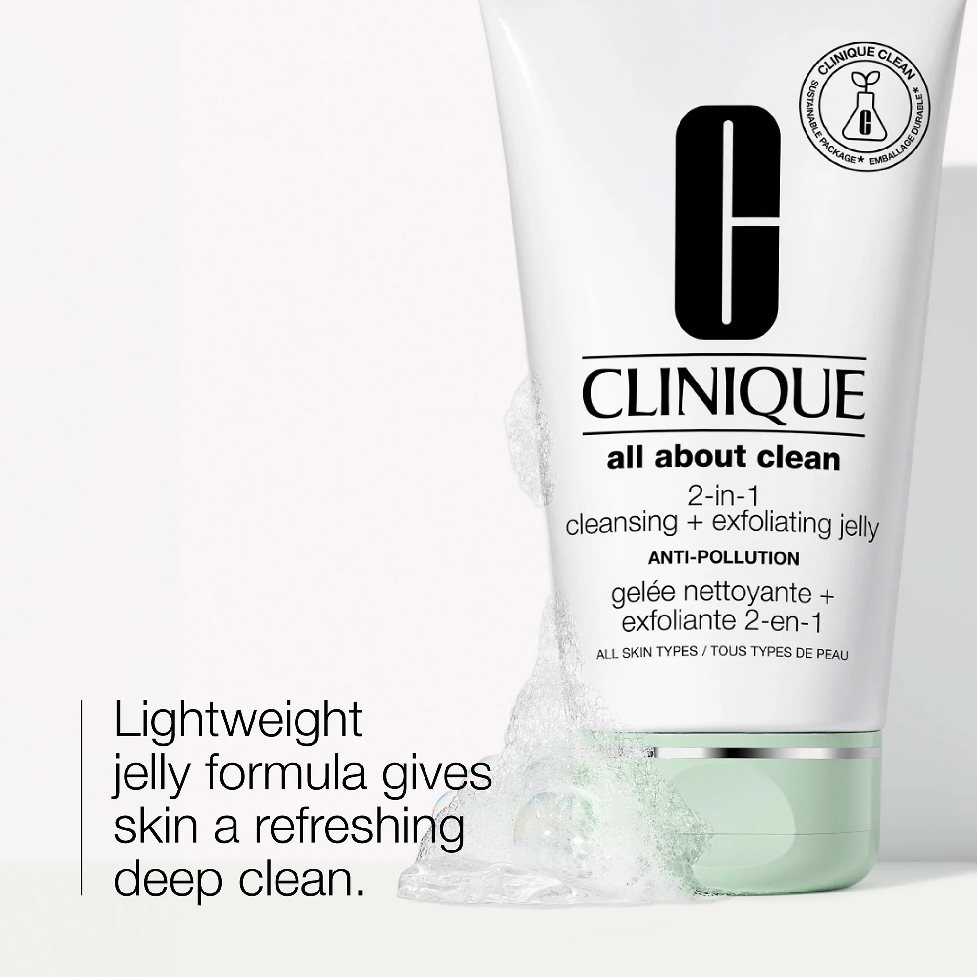 Clinique All About Clean 2-in-1 Cleansing and Exfoliating Jelly 150ml - Image 2