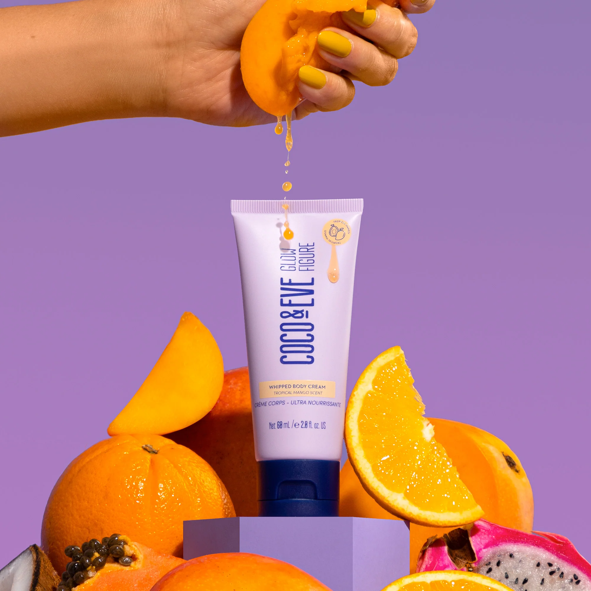 Coco & Eve Glow Figure Whipped Tropical Mango Body Cream 60ml - Image 3