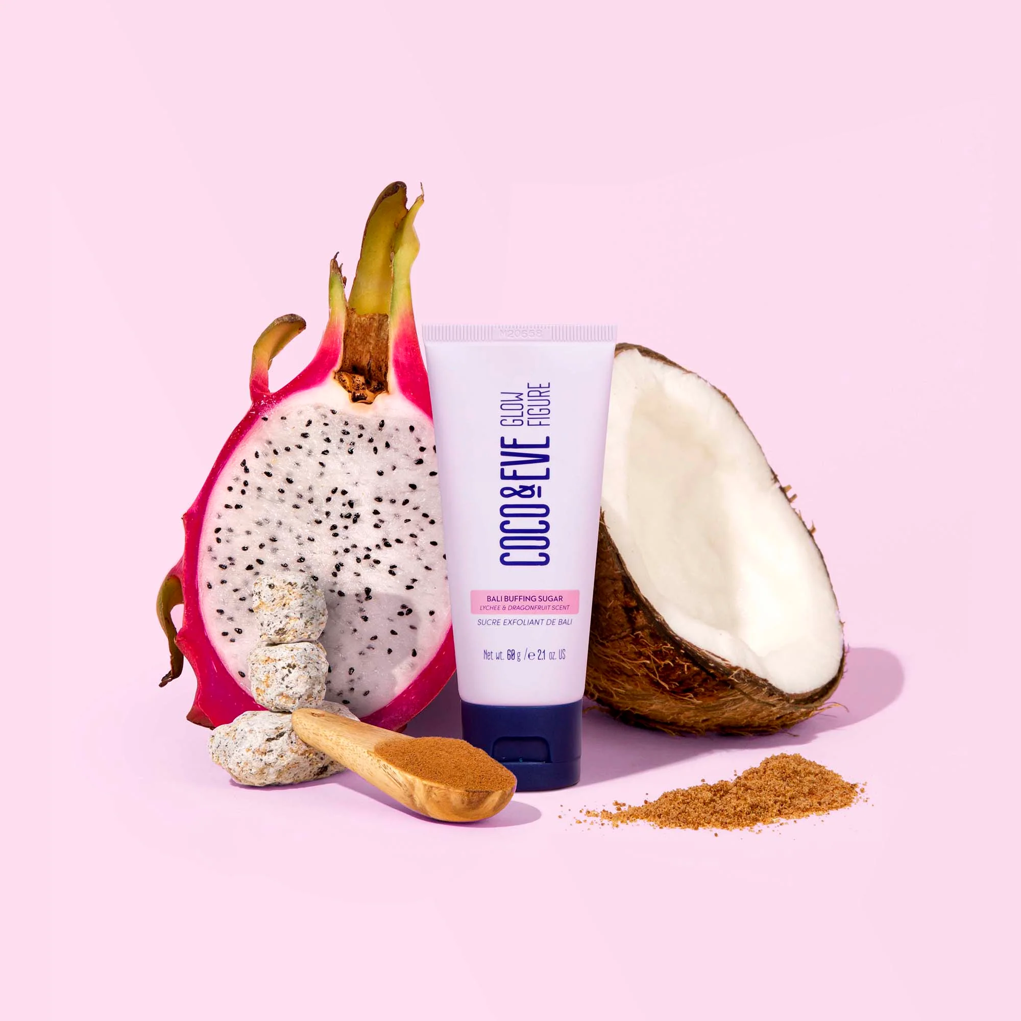 Coco & Eve Travel Sized Glow Figure Bali Buffing Sugar 60g - Image 3