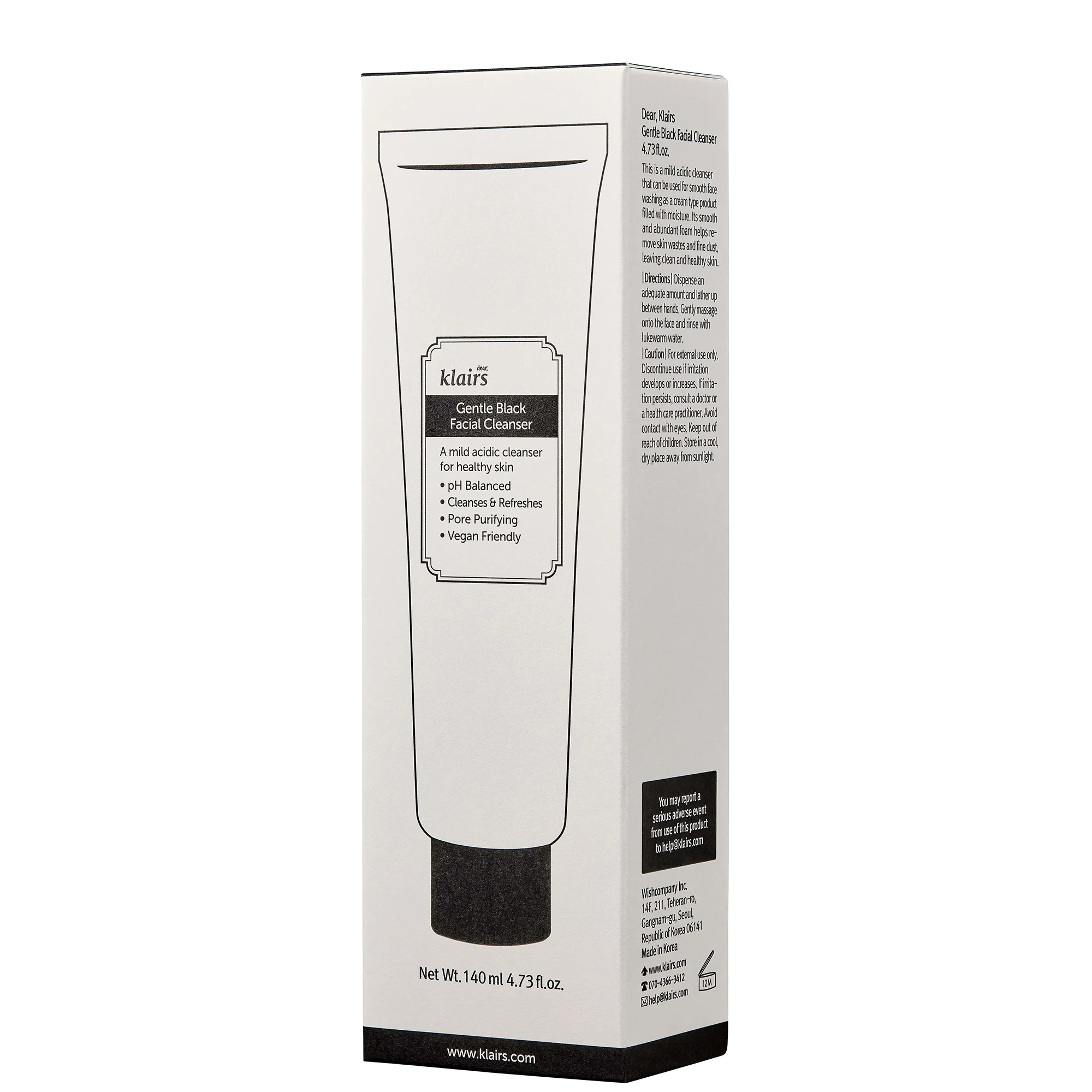 Dear, Klairs Gentle Black Facial Cleanser 140ml - Image 2