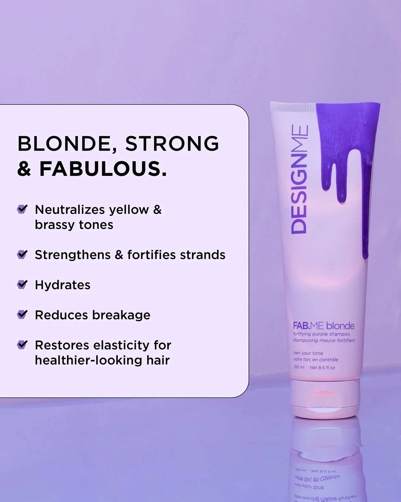 Design.ME Fab Me Blonde Purple Shampoo 250ml - Image 2
