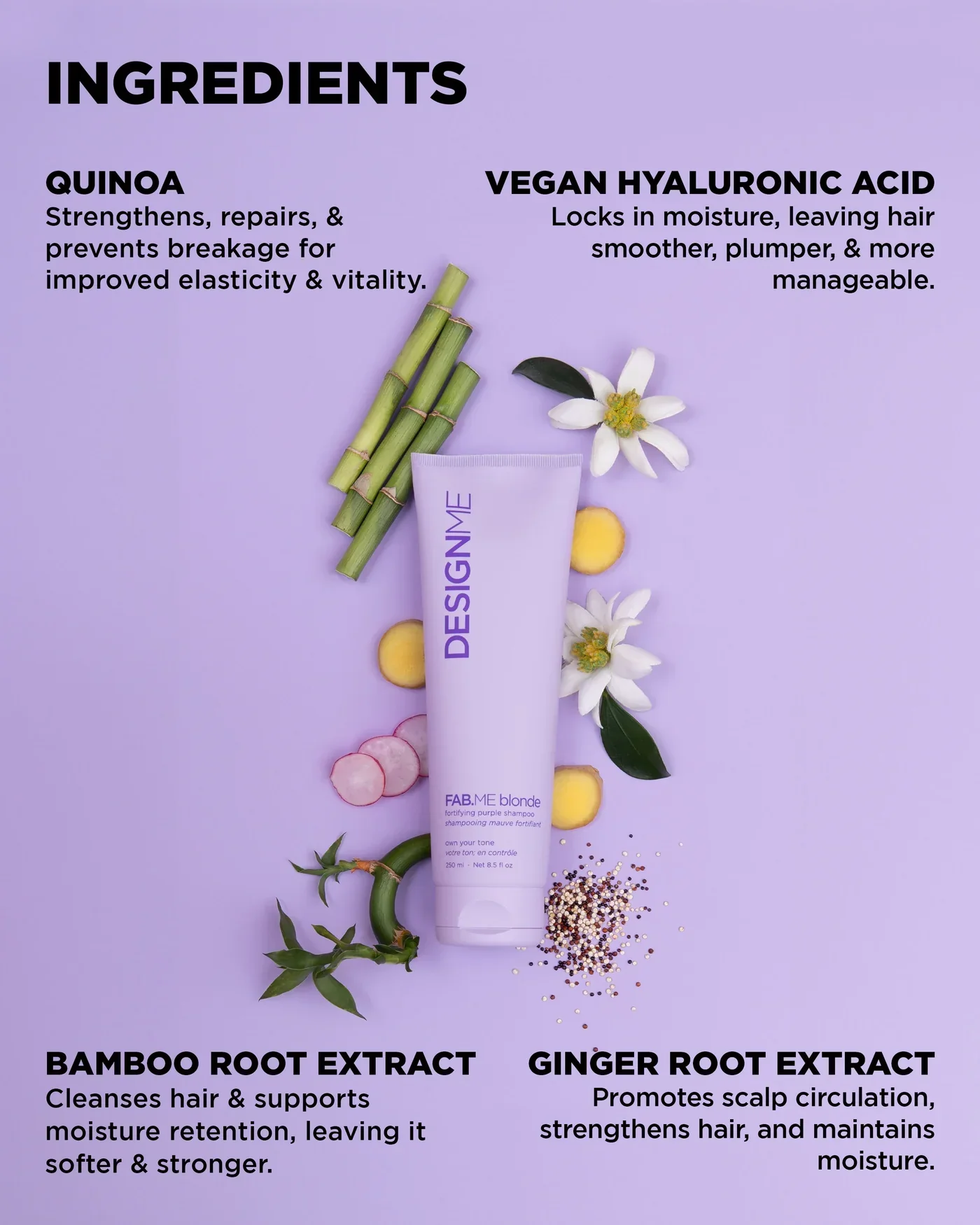 Design.ME Fab Me Blonde Purple Shampoo 250ml - Image 6
