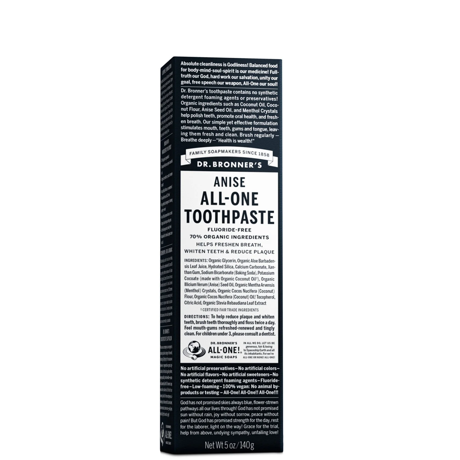 Dr. Bronner's All-One Toothpaste - Anise 140g - Image 2