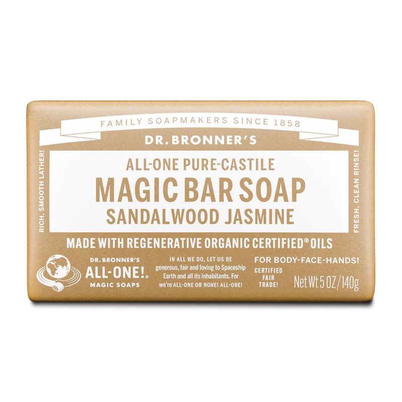Dr. Bronner's Pure Castile Bar Soap - Sandalwood and Jasmine 140g