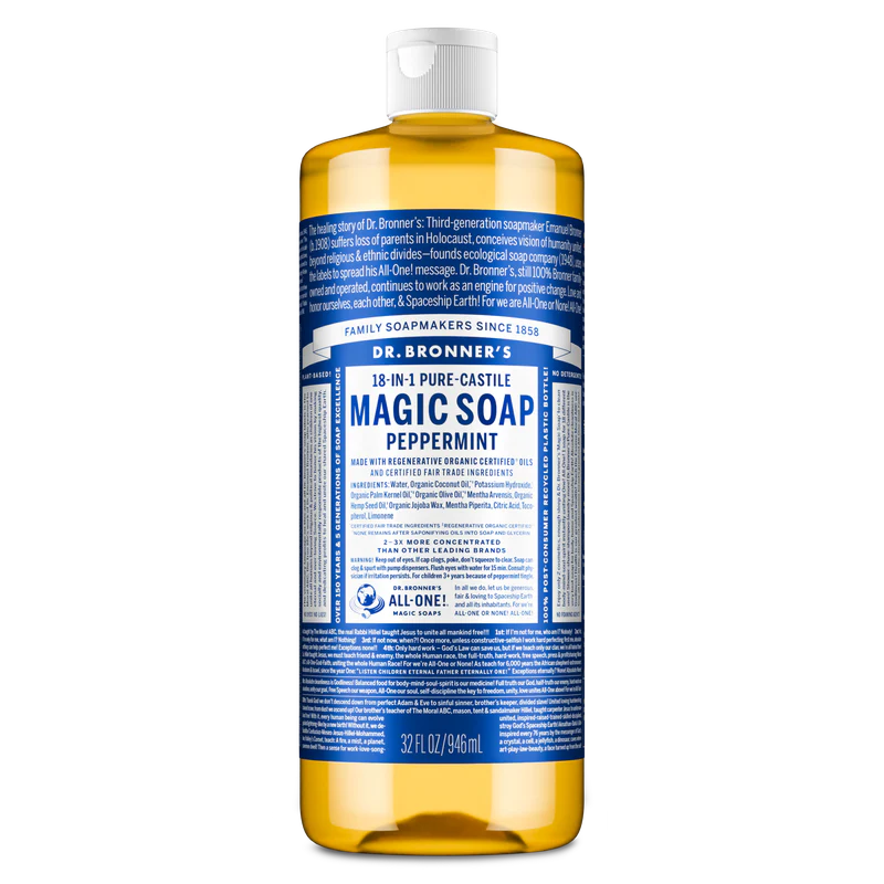 Dr. Bronner's Pure Castile Liquid Soap - Peppermint 946ml