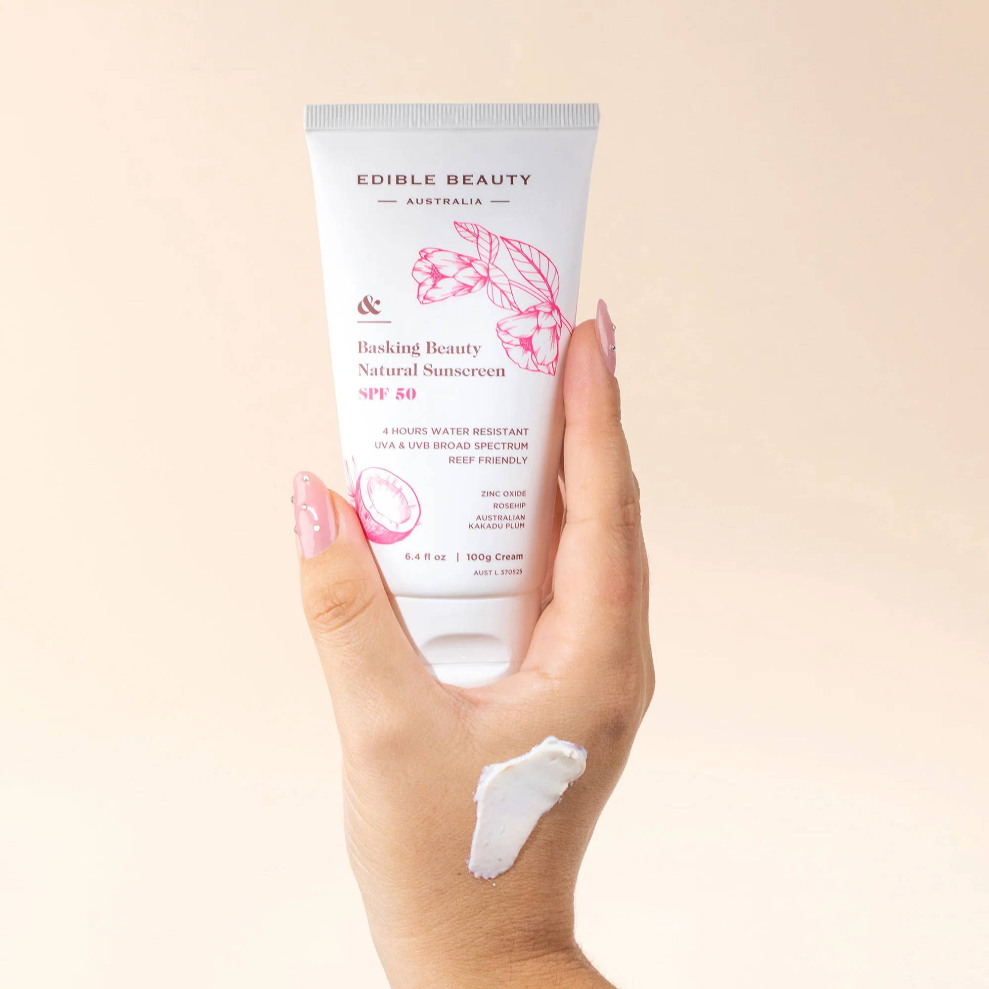 Edible Beauty Basking Beauty Natural Sunscreen SPF50 100g - Image 2