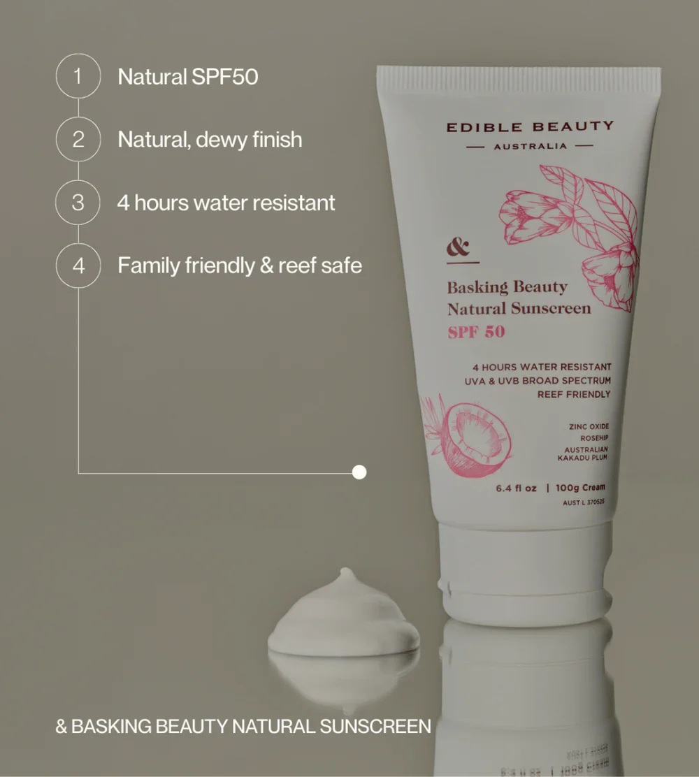 Edible Beauty Basking Beauty Natural Sunscreen SPF50 100g - Image 3