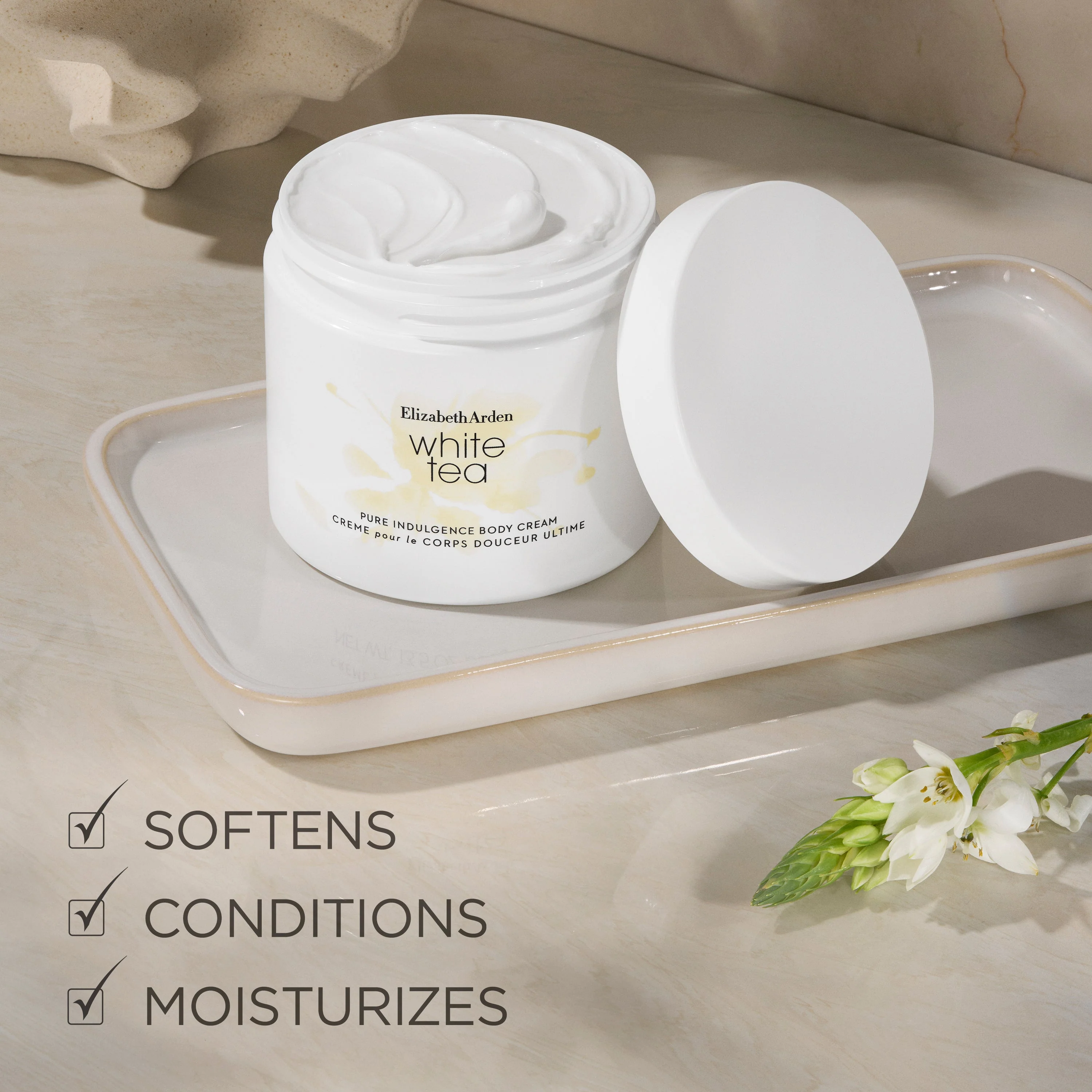 Elizabeth Arden White Tea Pure Indulgence Body Cream 400ml - Image 2