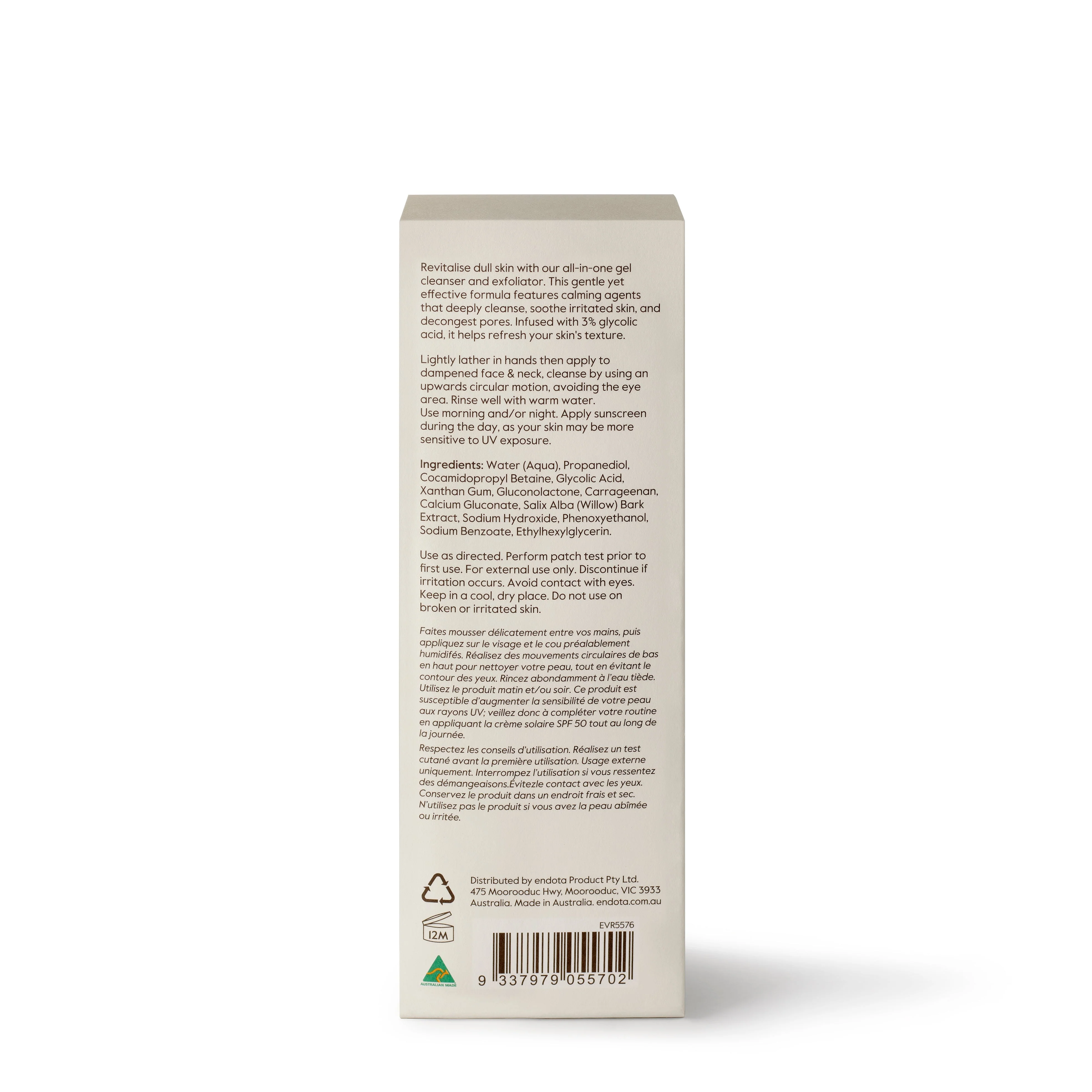 endota AHA Renewal Cleansing Gel 250ml - Image 4