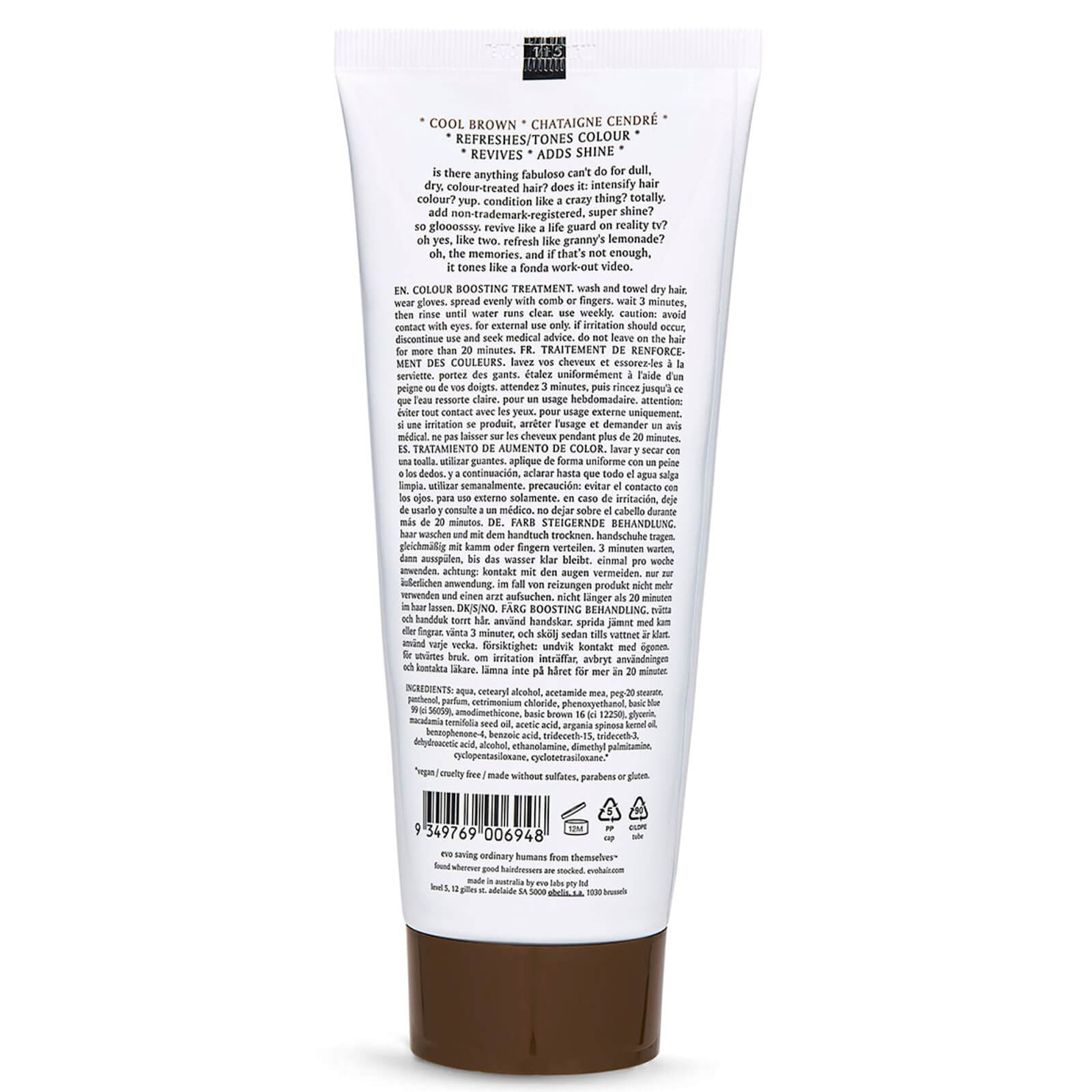 evo Fabuloso Colour Boosting Conditioner/Treatment - Cool Brown 220ml - Image 2