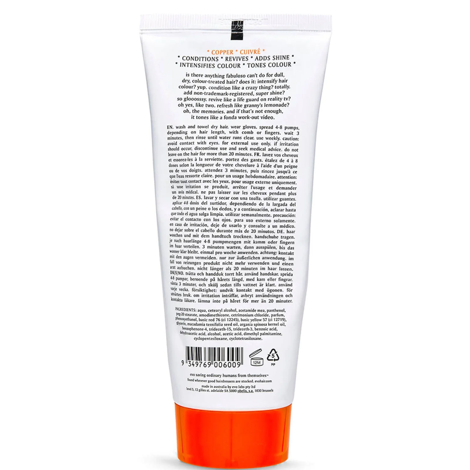 evo Fabuloso Colour Boosting Conditioner/Treatment - Copper 220ml - Image 2