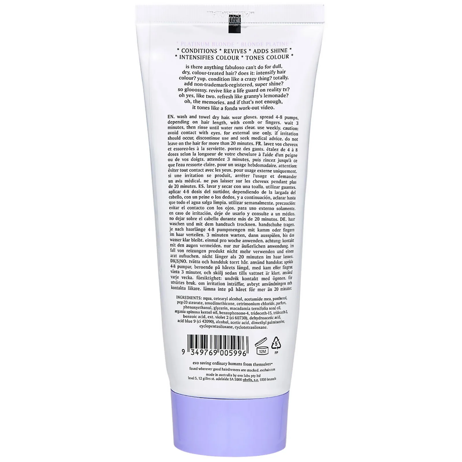 evo Fabuloso Colour Boosting Conditioner/Treatment - Platinum Blonde 220ml - Image 2