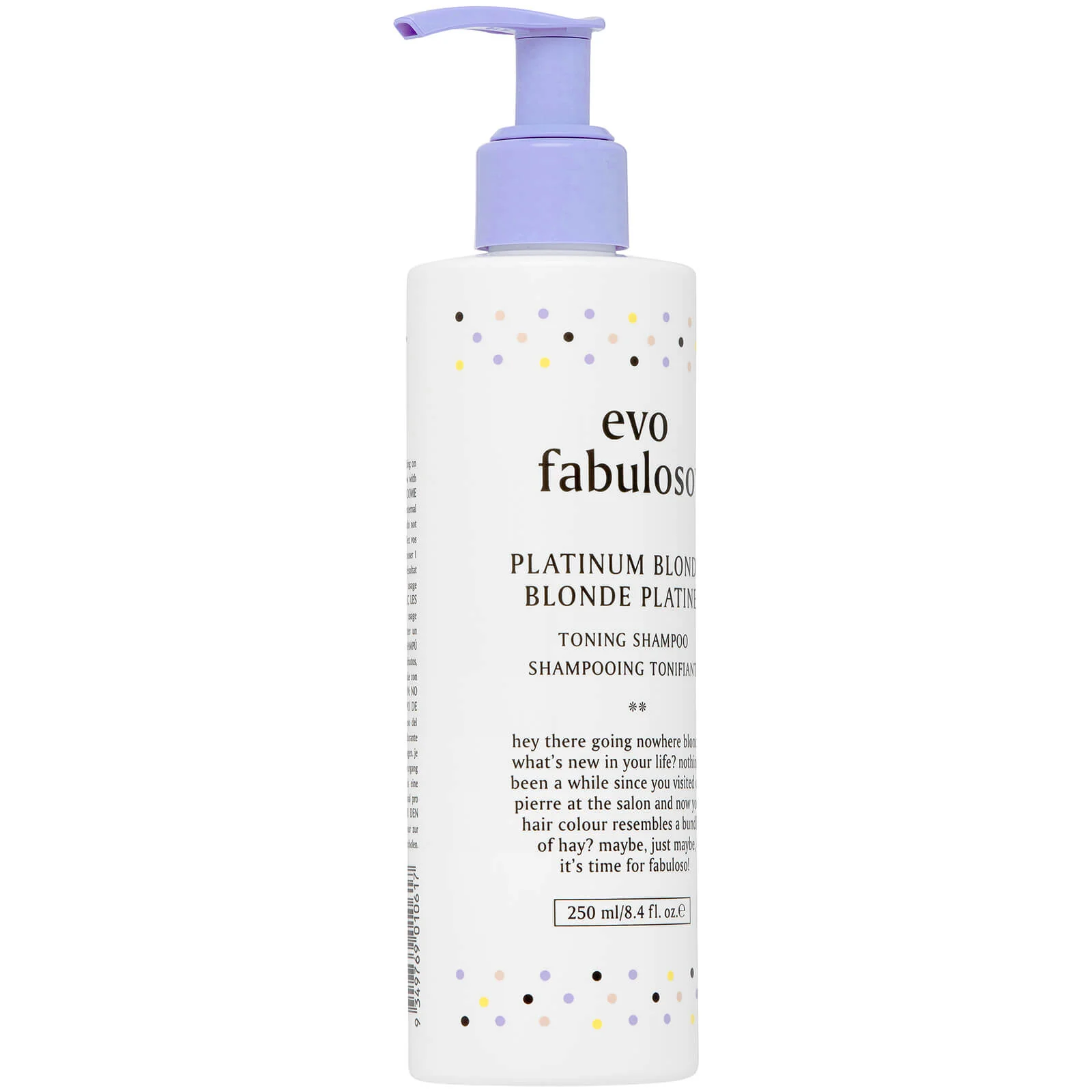 evo Fabuloso Platinum Blonde Toning Shampoo 250ml - Image 3
