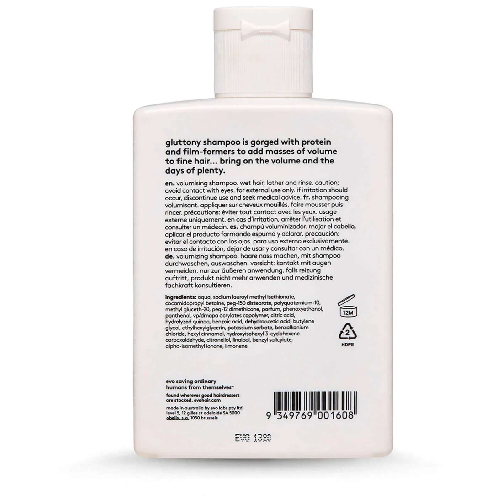 evo Gluttony Volumising Shampoo 300ml - Image 3