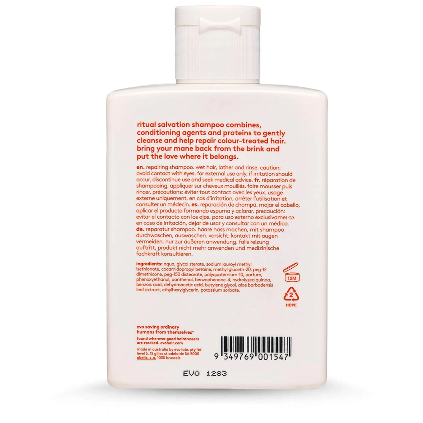 evo Ritual Salvation Repairing Shampoo 300ml - Image 3