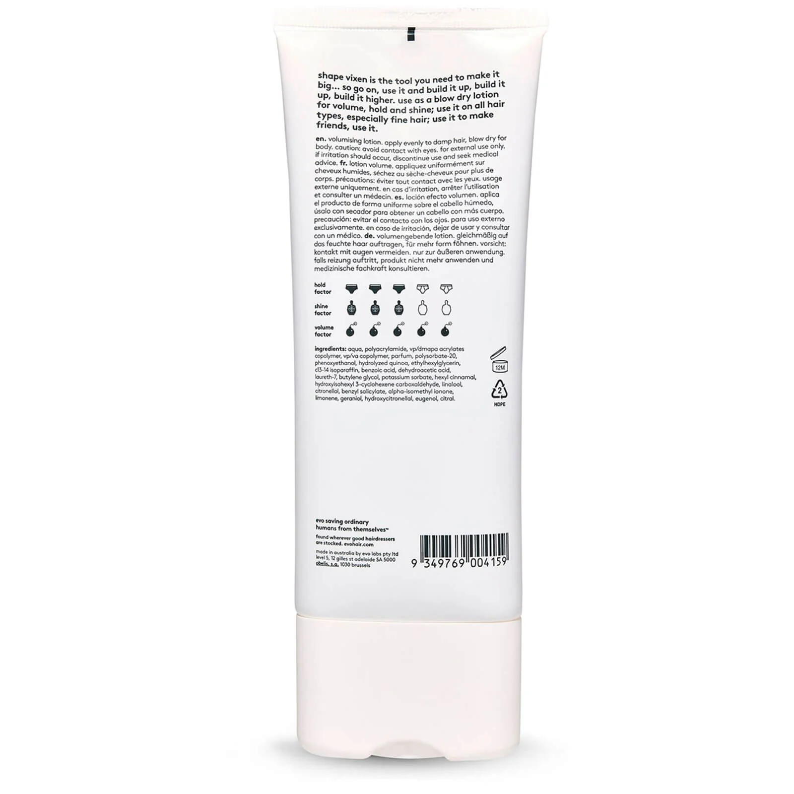 evo Shape Vixen Volumising Lotion 200ml - Image 3