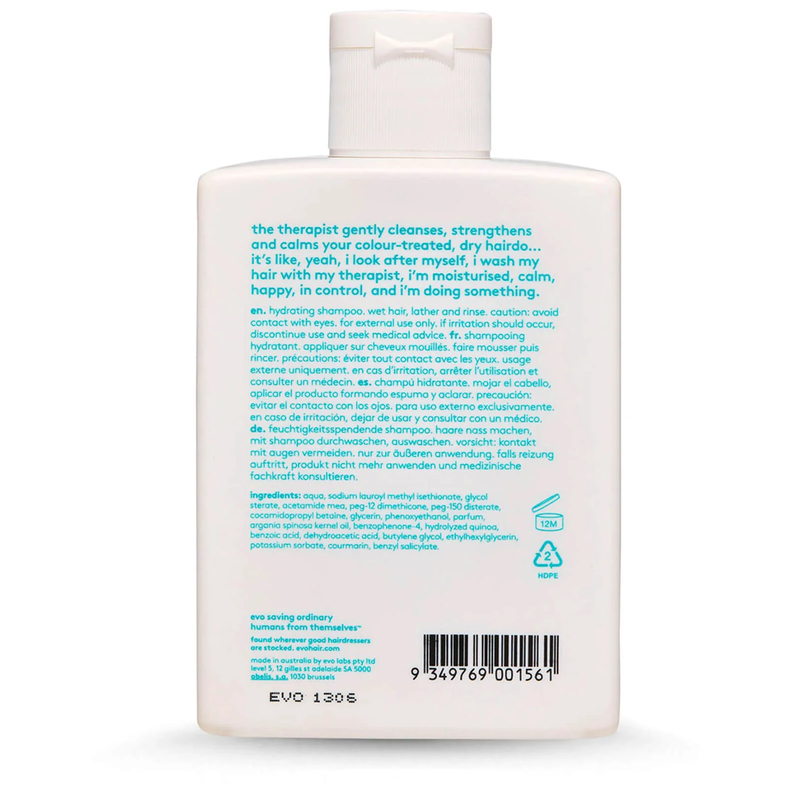 evo The Therapist Hydrating Shampoo 300ml - Image 3