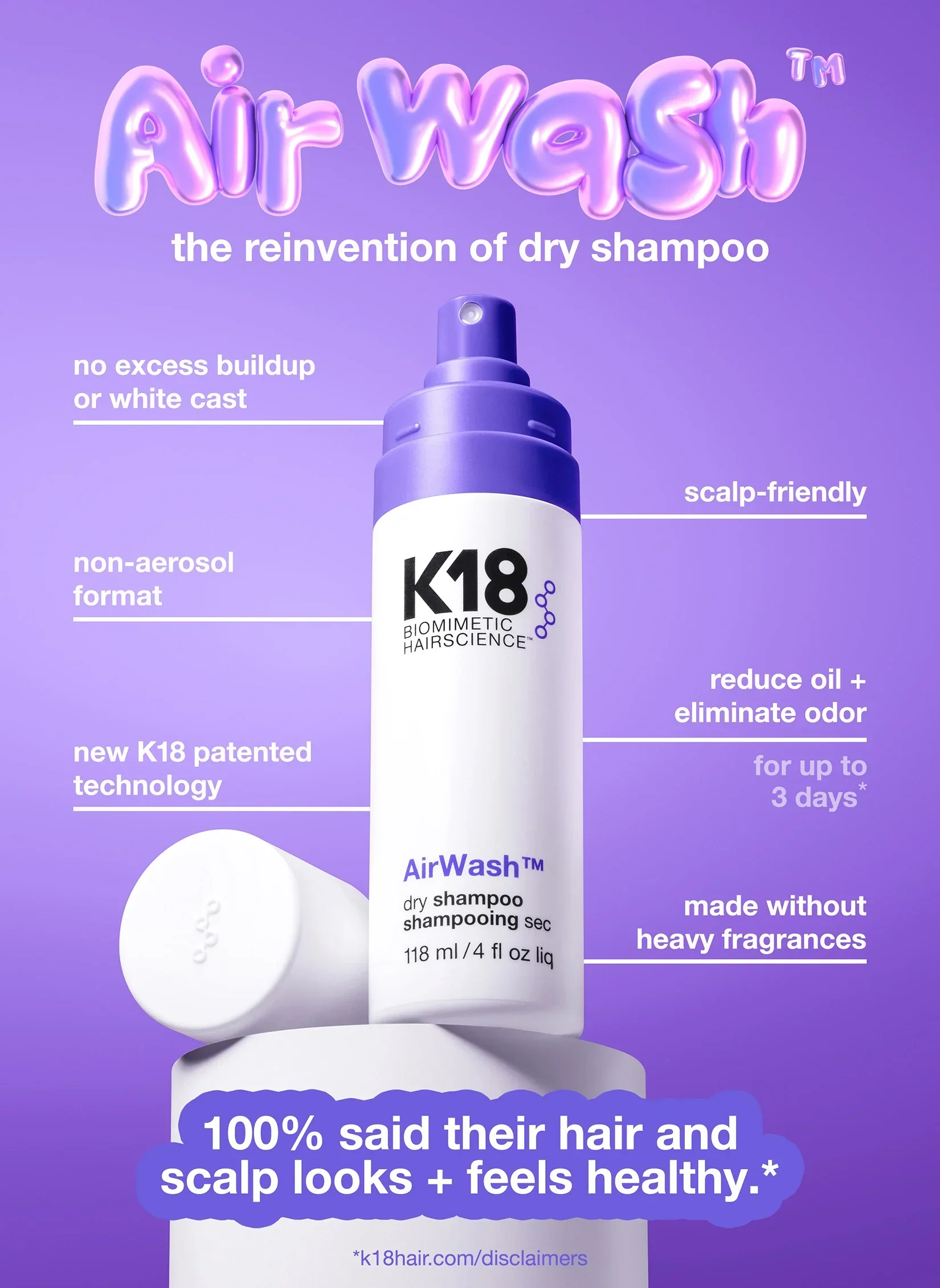K18 AirWash Dry Shampoo 118ml - Image 9