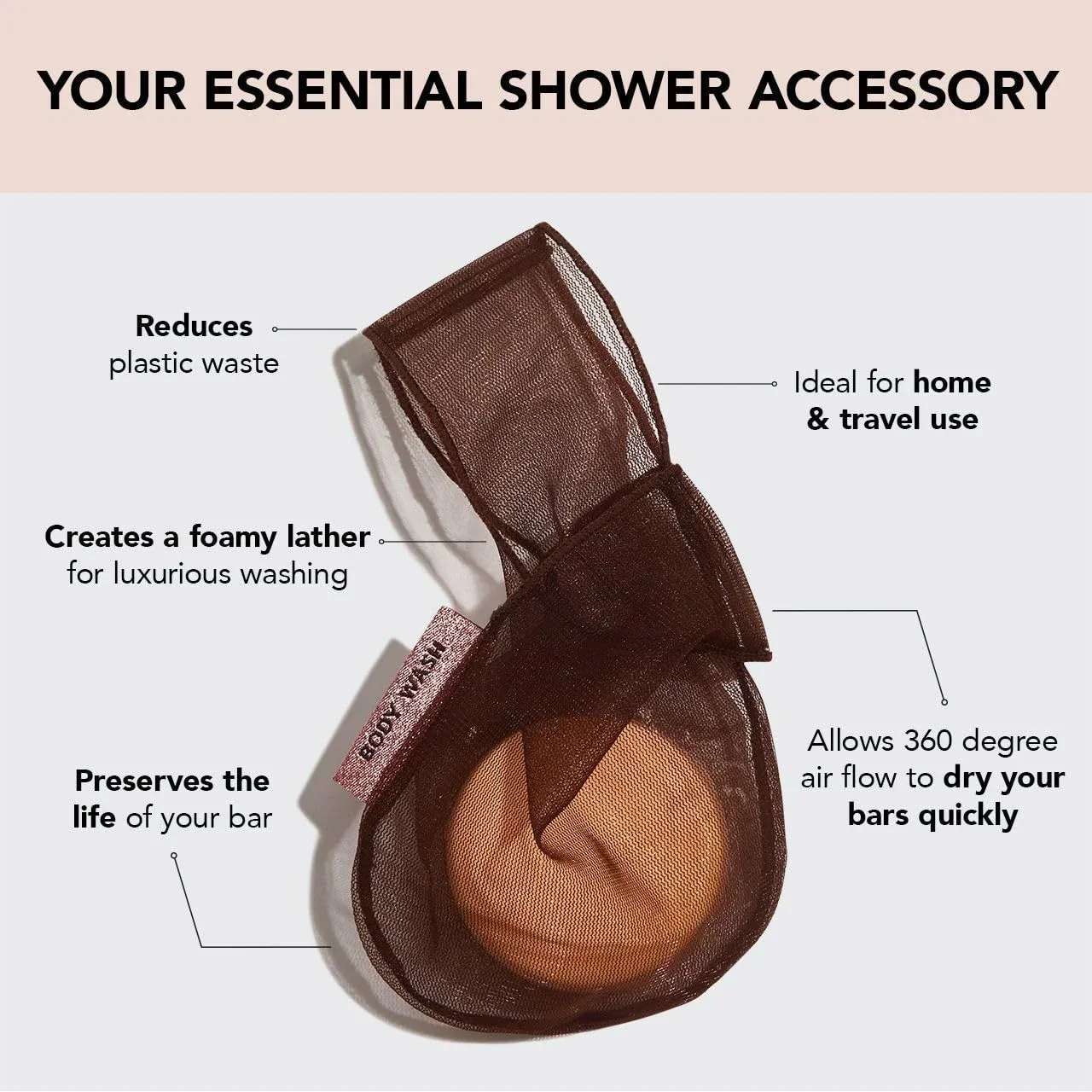 Kitsch Body Bar Saver Bag - Chocolate - Image 4