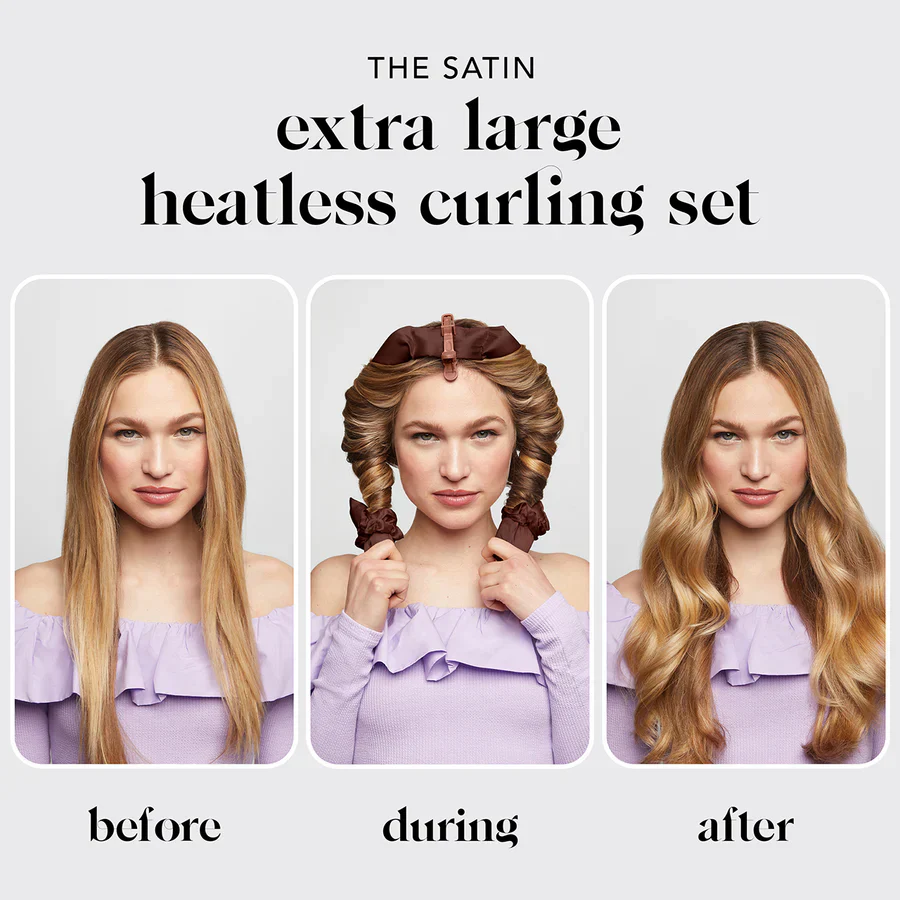Kitsch Extra Large Satin Heatless Curling Set - Chocolate - Image 2