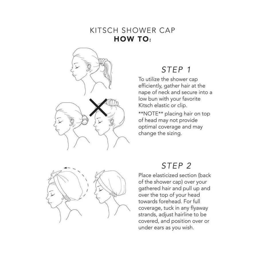 Kitsch Recycled Polyester Luxe Shower Cap - Blush Dot - Image 4