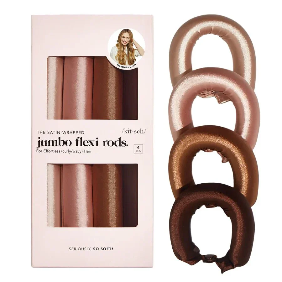 Kitsch Satin XL Flexi Rods 4pc Set- Rosewood