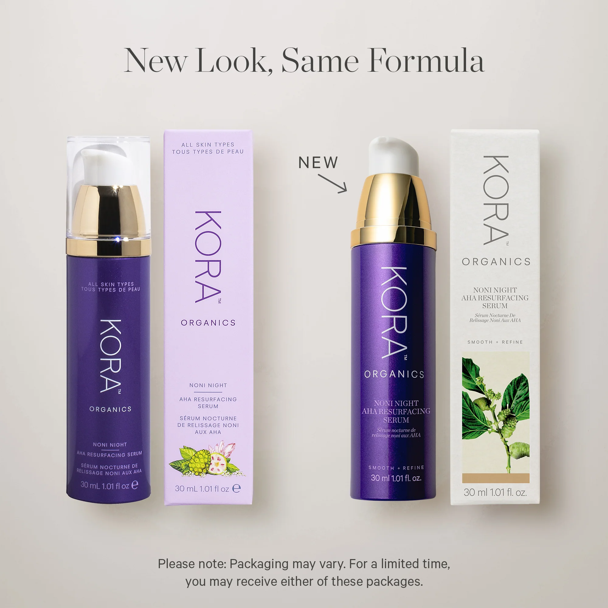 KORA Organics Noni Night AHA Resurfacing Serum 30ml - Image 4