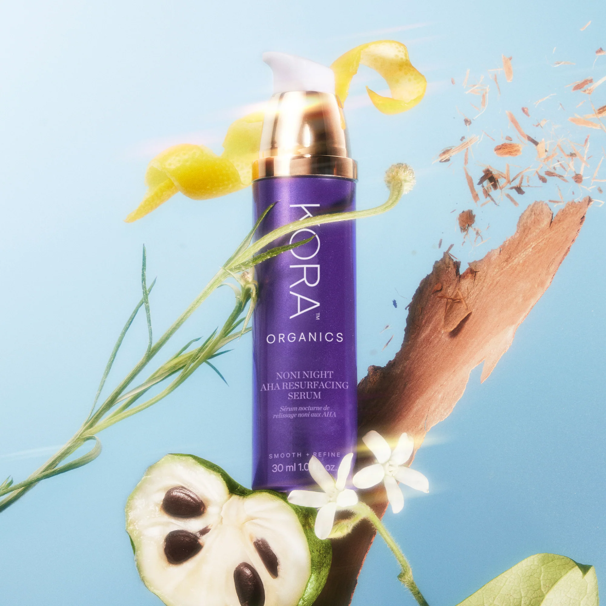KORA Organics Noni Night AHA Resurfacing Serum 30ml - Image 6
