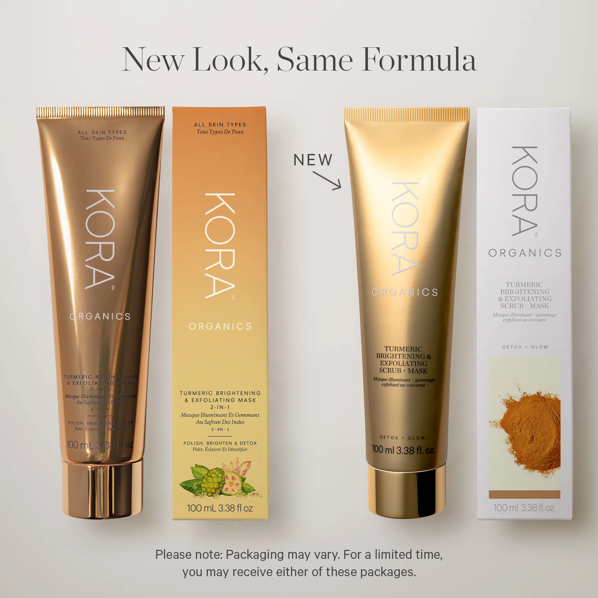 KORA Organics Turmeric 2-in-1 Brightening and Exfoliating Mask 100ml - Image 3