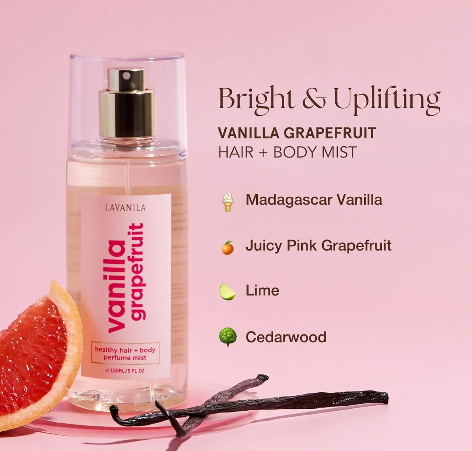 Lavanila The Healthy Hair + Body Mist Vanilla Grapefruit 150ml - Image 5