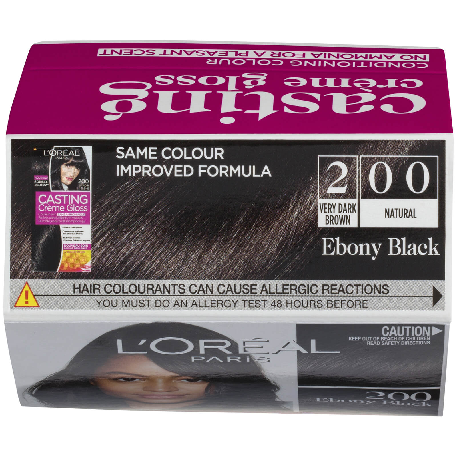 L'Oréal Paris Casting Creme Gloss Semi-Permanent Hair Colour - Ebony Black 200 - Image 2
