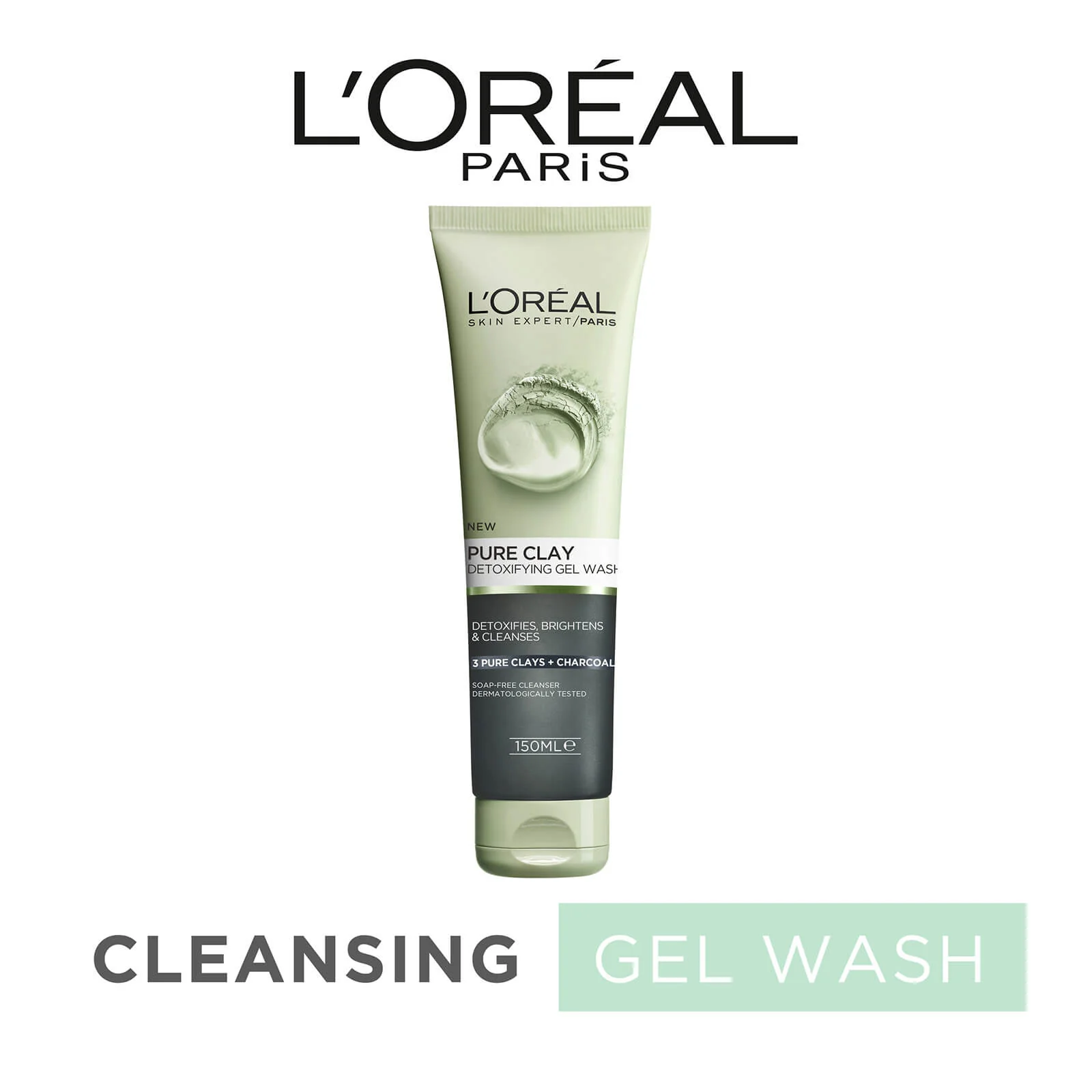 L'Oréal Paris Pure Clay Charcoal Detoxifying Gel Wash 150ml - Image 2
