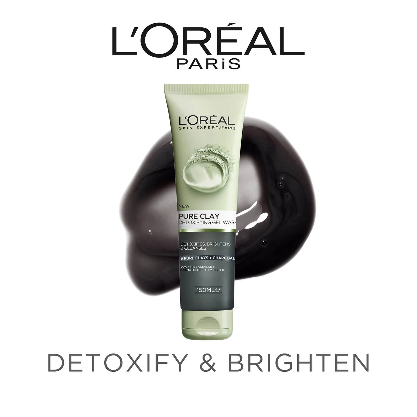 L'Oréal Paris Pure Clay Charcoal Detoxifying Gel Wash 150ml - Image 3