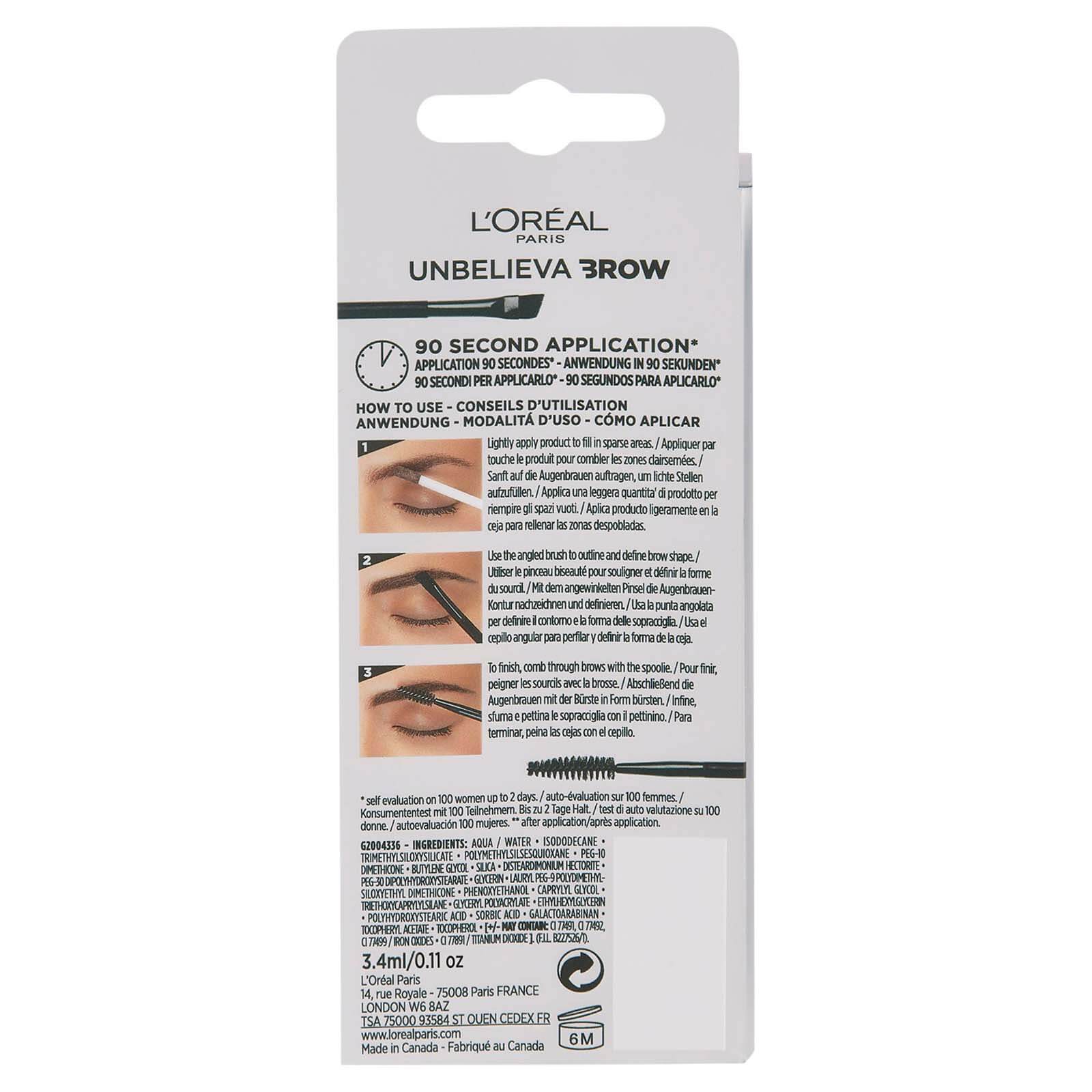 L'Oréal Paris Unbelievabrow Long-Lasting Brow Gel - 102 Cool Blonde - Image 3