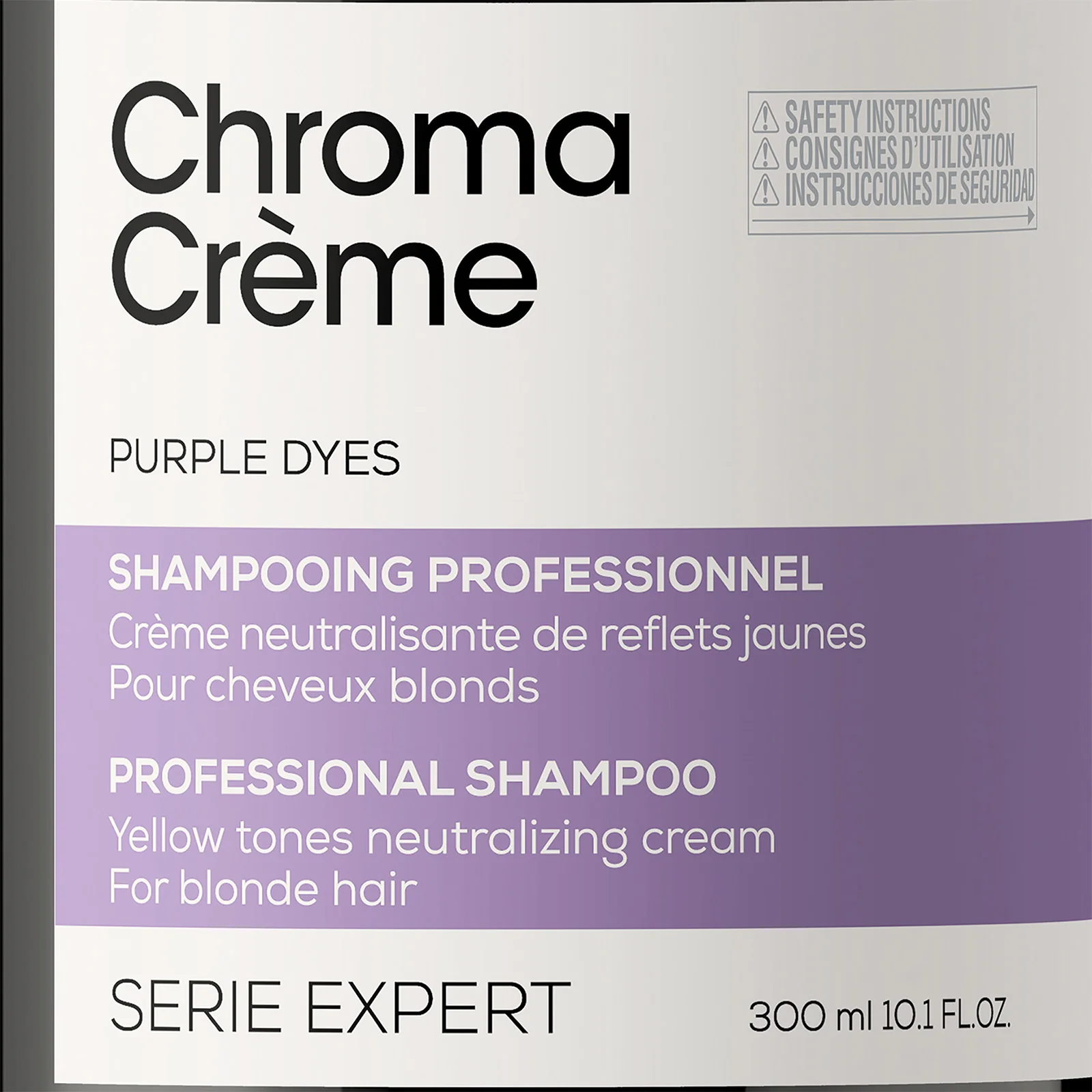 L'Oréal Professionnel Paris Chroma Crème Yellow-Tones Neutralizing Cream Shampoo - Blondes To Platinum Blondes 300ml - Image 2