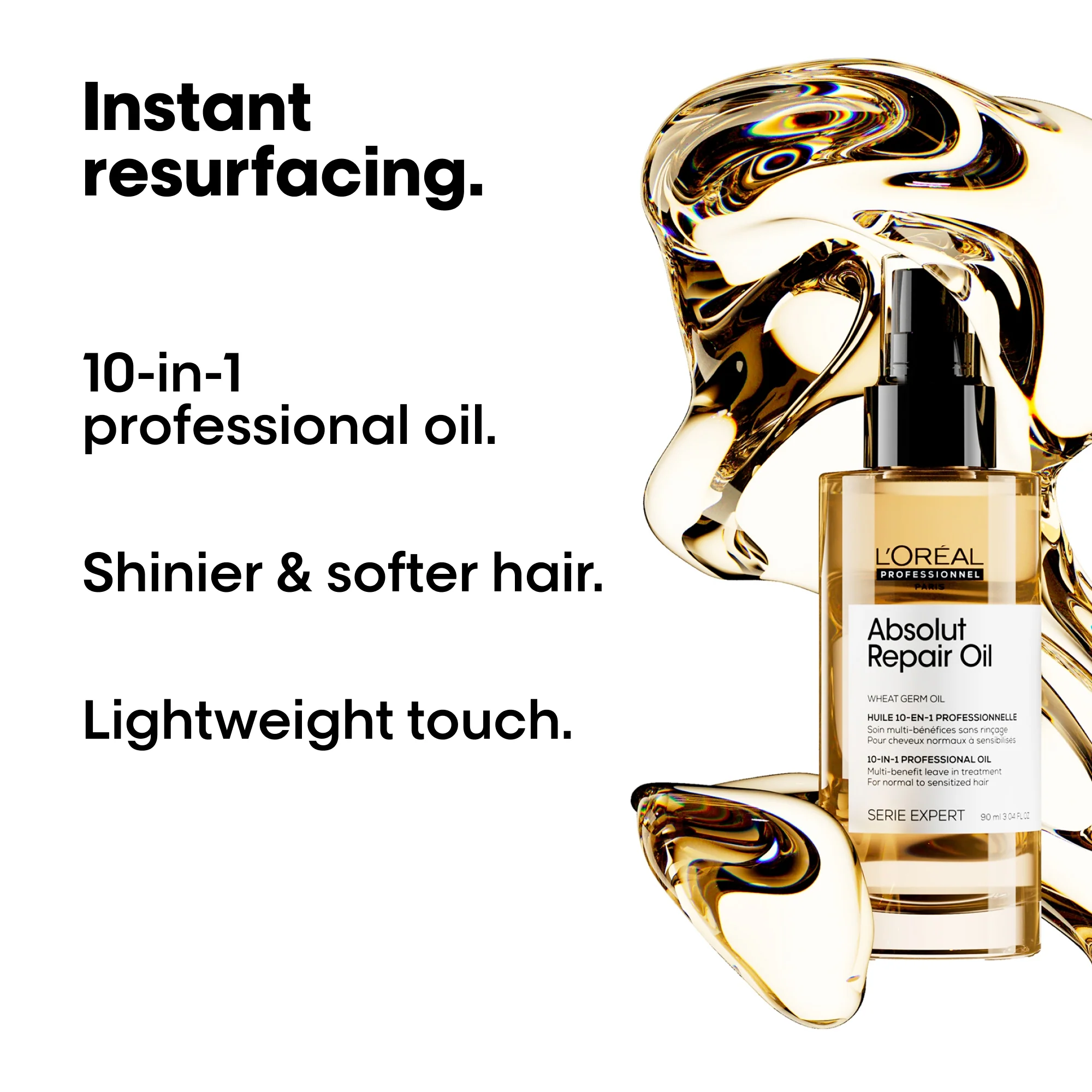 L'Oréal Professionnel Serie Expert Absolut Repair 10 in 1 Leave in Oil for Dry and Damaged Hair 90ml - Image 2