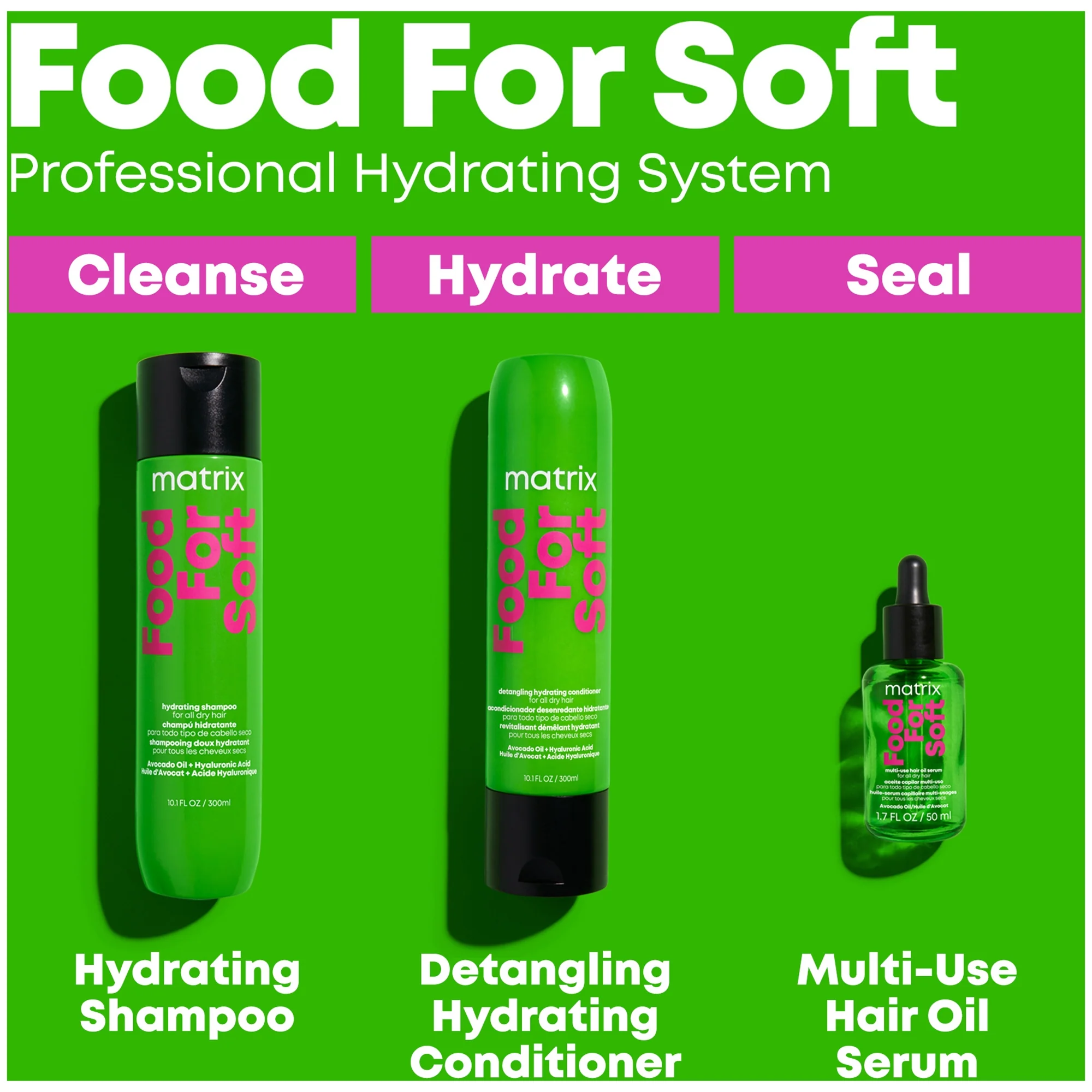 Matrix Food For Soft Detangling Conditioner with Avocado Oil and Hyaluronic Acid For Dry Hair 300ml - Image 7