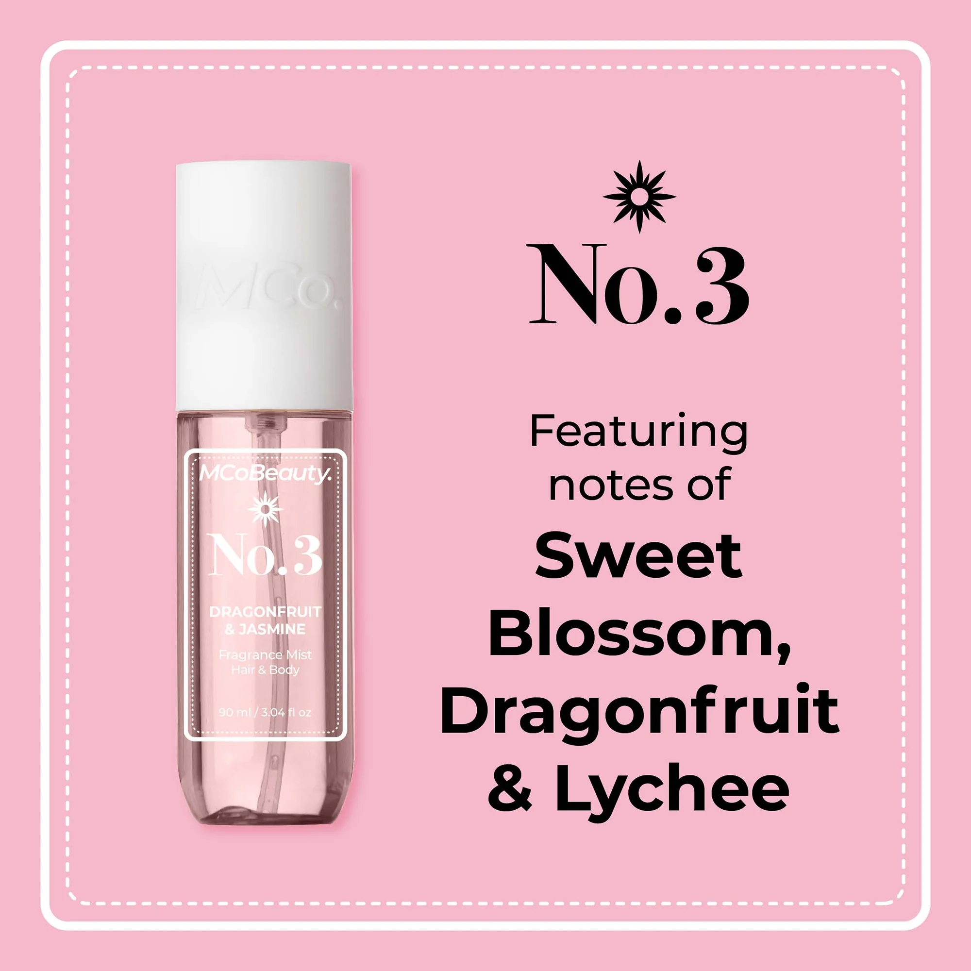 MCoBeauty Fragrance Mist Hair & Body 90ml - No.3 Dragonfruit & Jasmine - Image 2