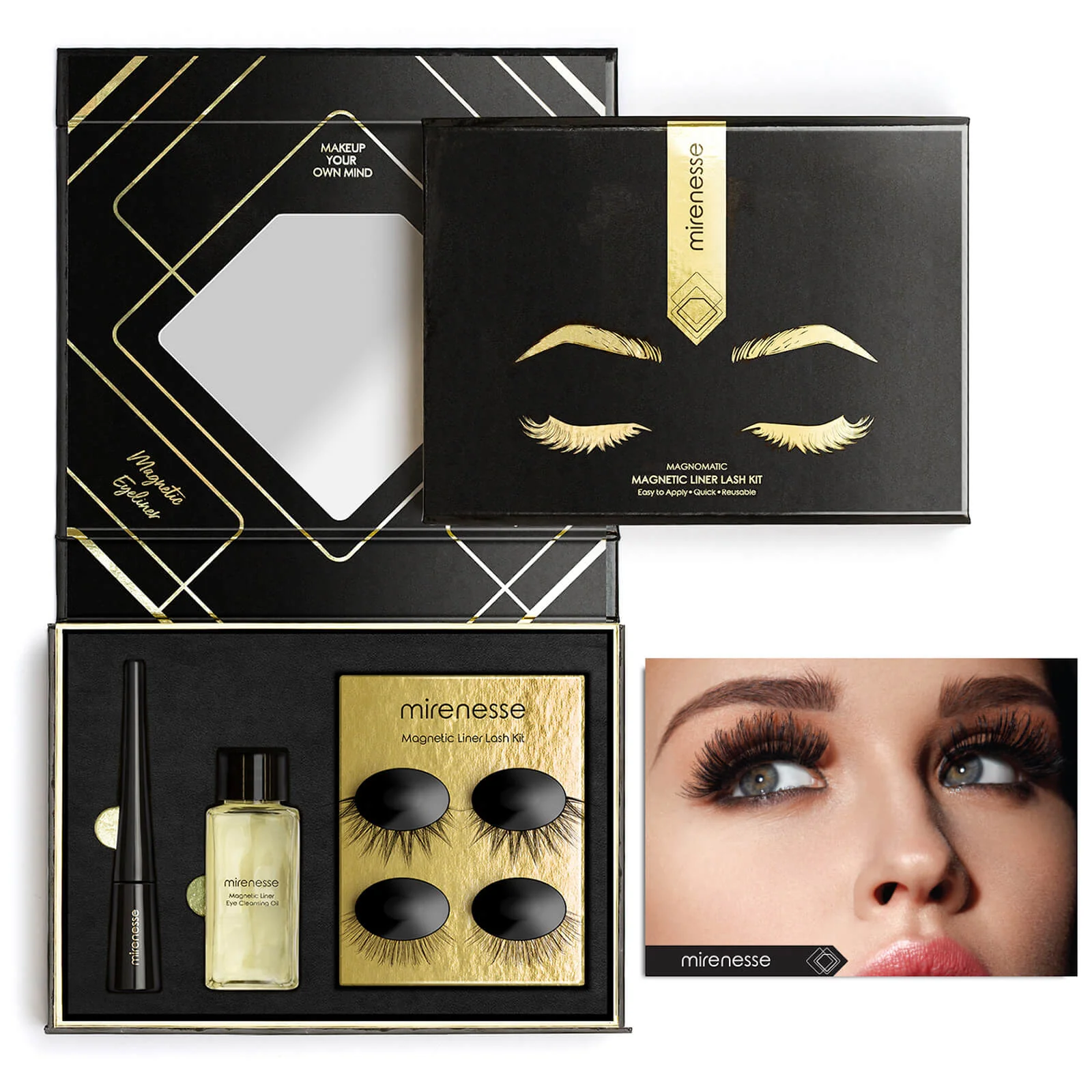 mirenesse Magnomatic Magnetic Eyeliner and Eyelashes Day and Night Kit - Natural Audrey - Image 2