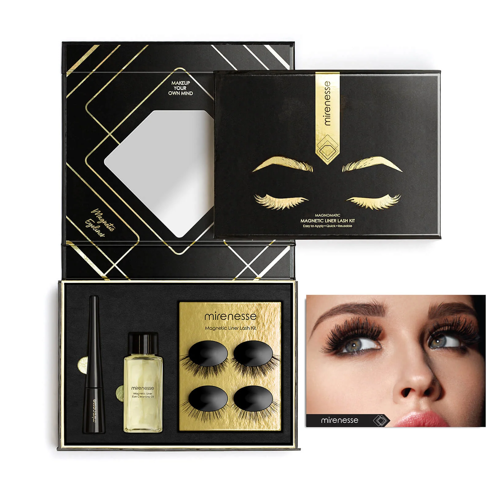 mirenesse Magnomatic Magnetic Eyeliner and Eyelashes Day and Night Kit - Volume Vivian - Image 2
