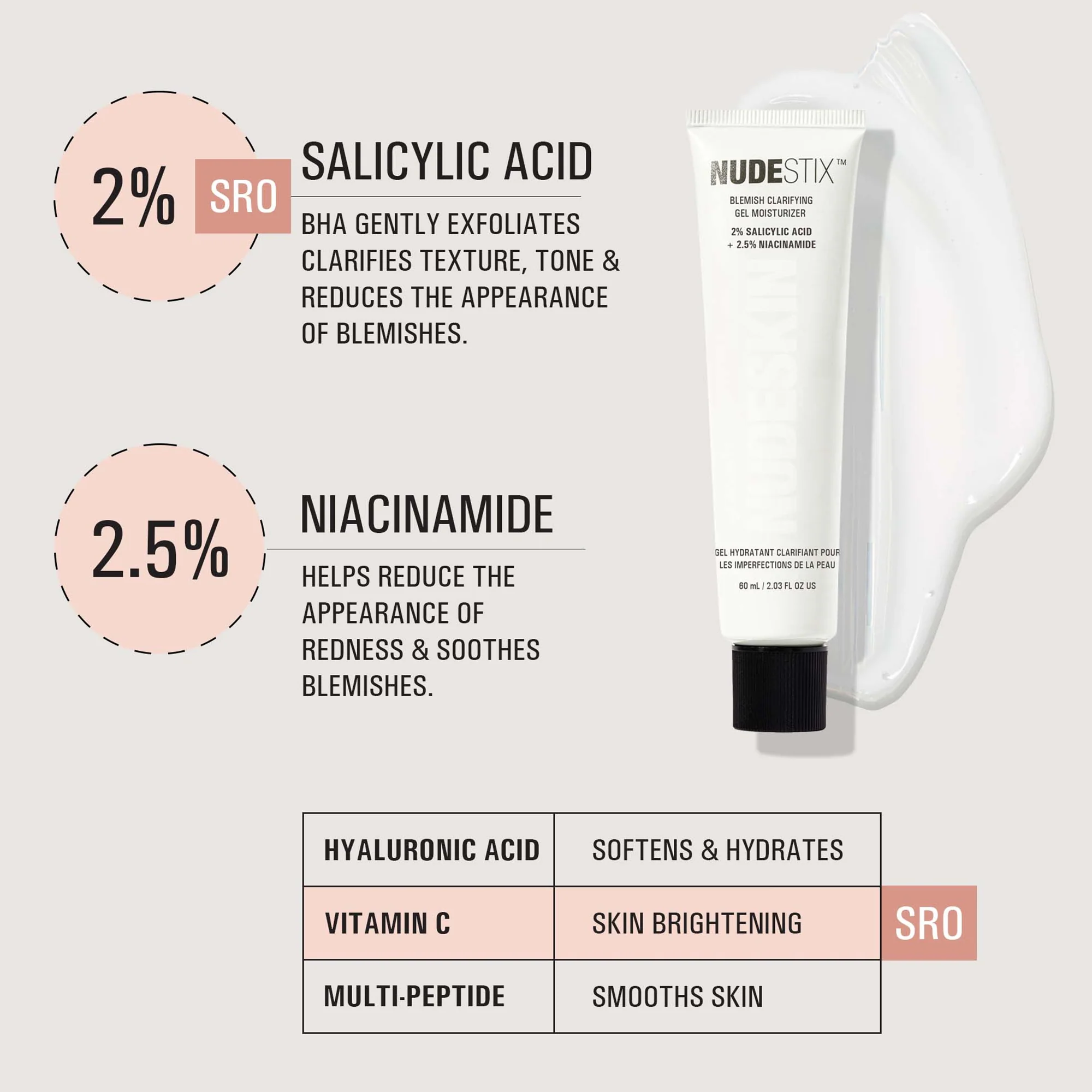 NUDESTIX NUDESKIN Blemish Clarifying Gel Moisturiser 60ml - Image 7