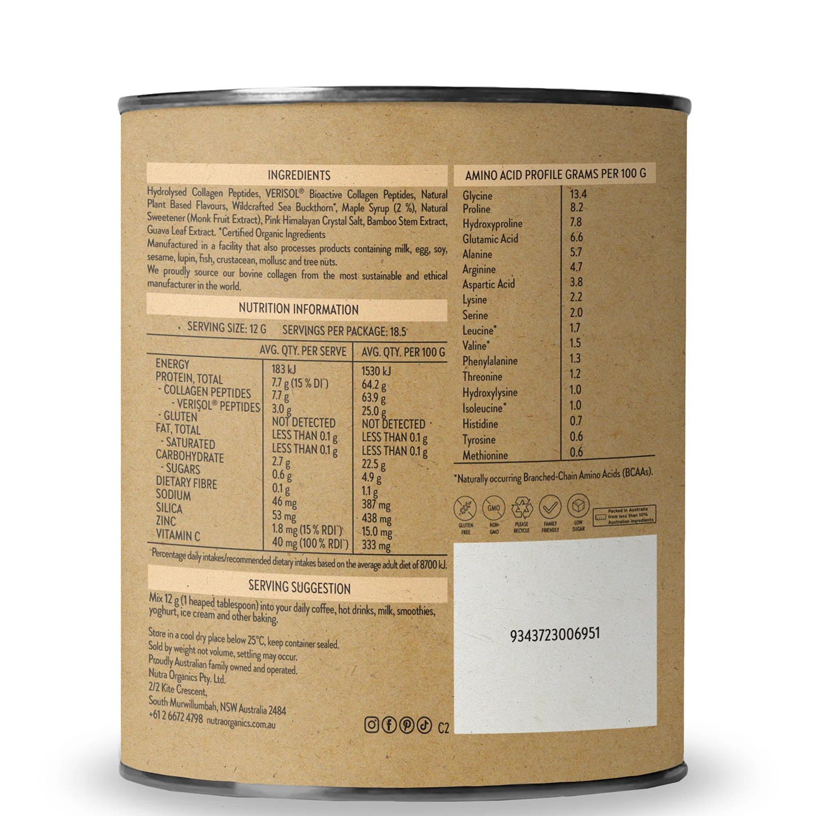Nutra Naturals Collagen Beauty Supplements - Caramel 225g - Image 3