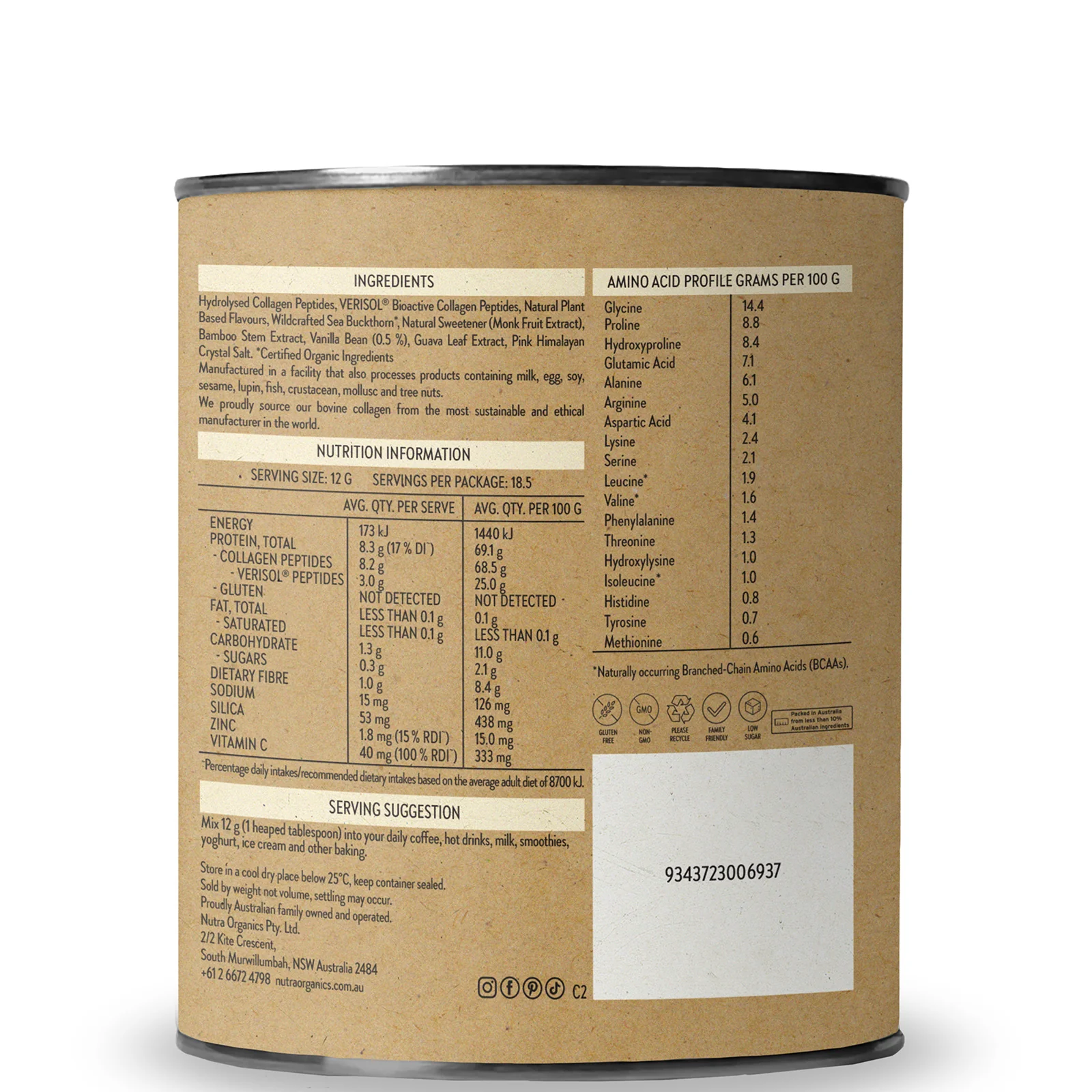 Nutra Naturals Collagen Beauty Supplements - Vanilla 225g - Image 3